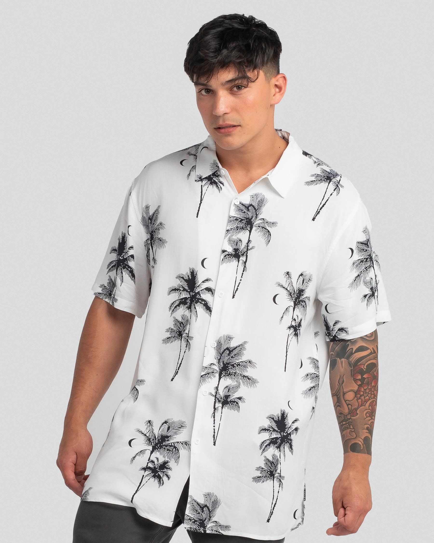Shop Lucid Palm Beach Short Sleeve Shirt In White - Fast Shipping ...