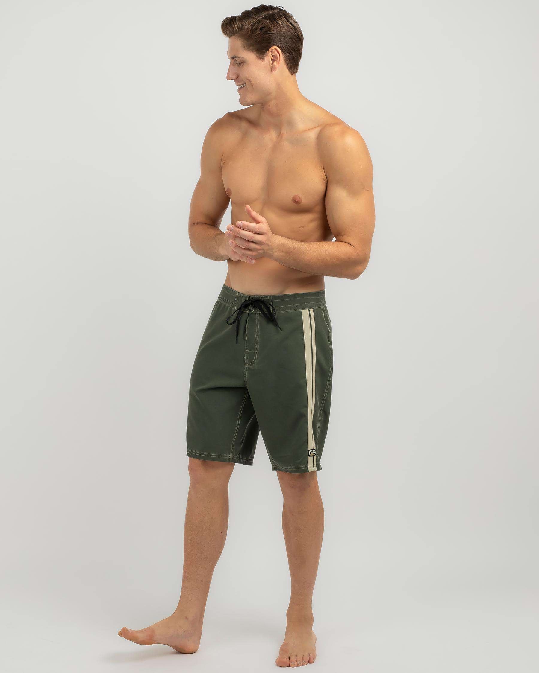 Rusty Burnt Rubber Board Shorts In Shadow Army - Fast Shipping & Easy ...