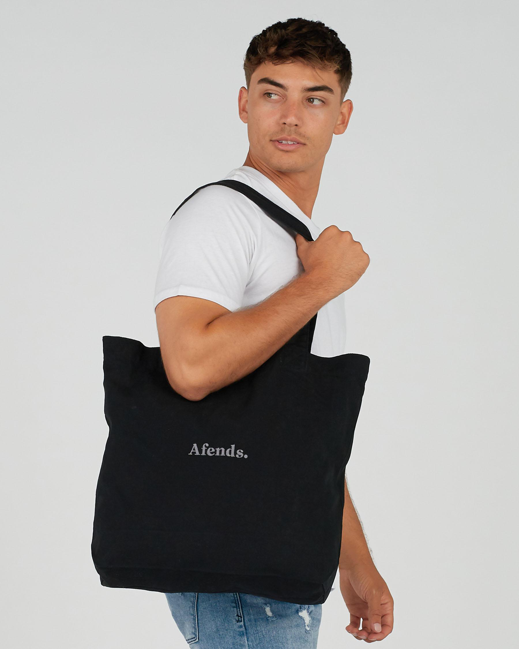 Shop Afends Perch Up Tote Bag In Stone Black - Fast Shipping & Easy ...