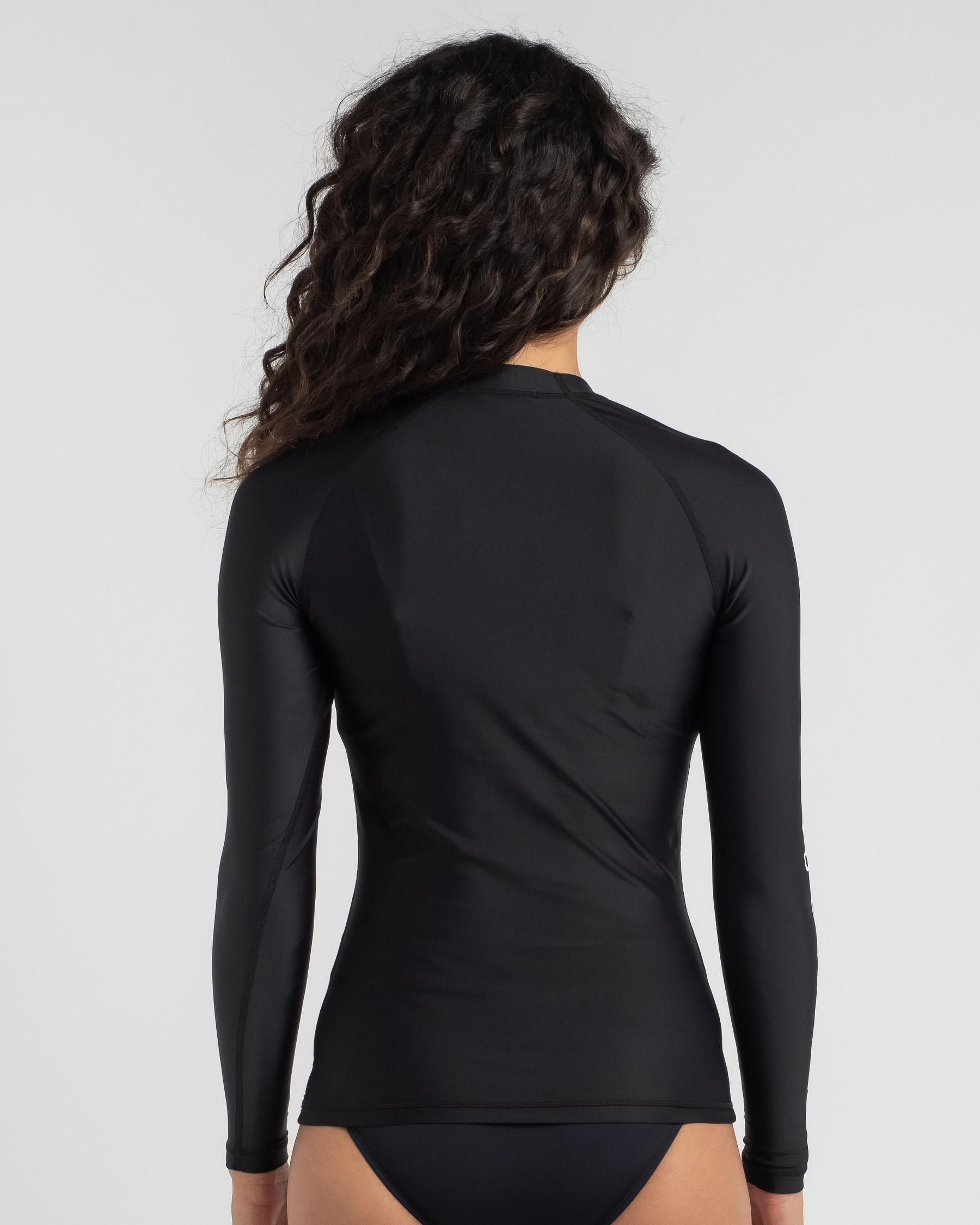 Shop Billabong Serenity Long Sleeve Rash Vest In Black Fast Shipping
