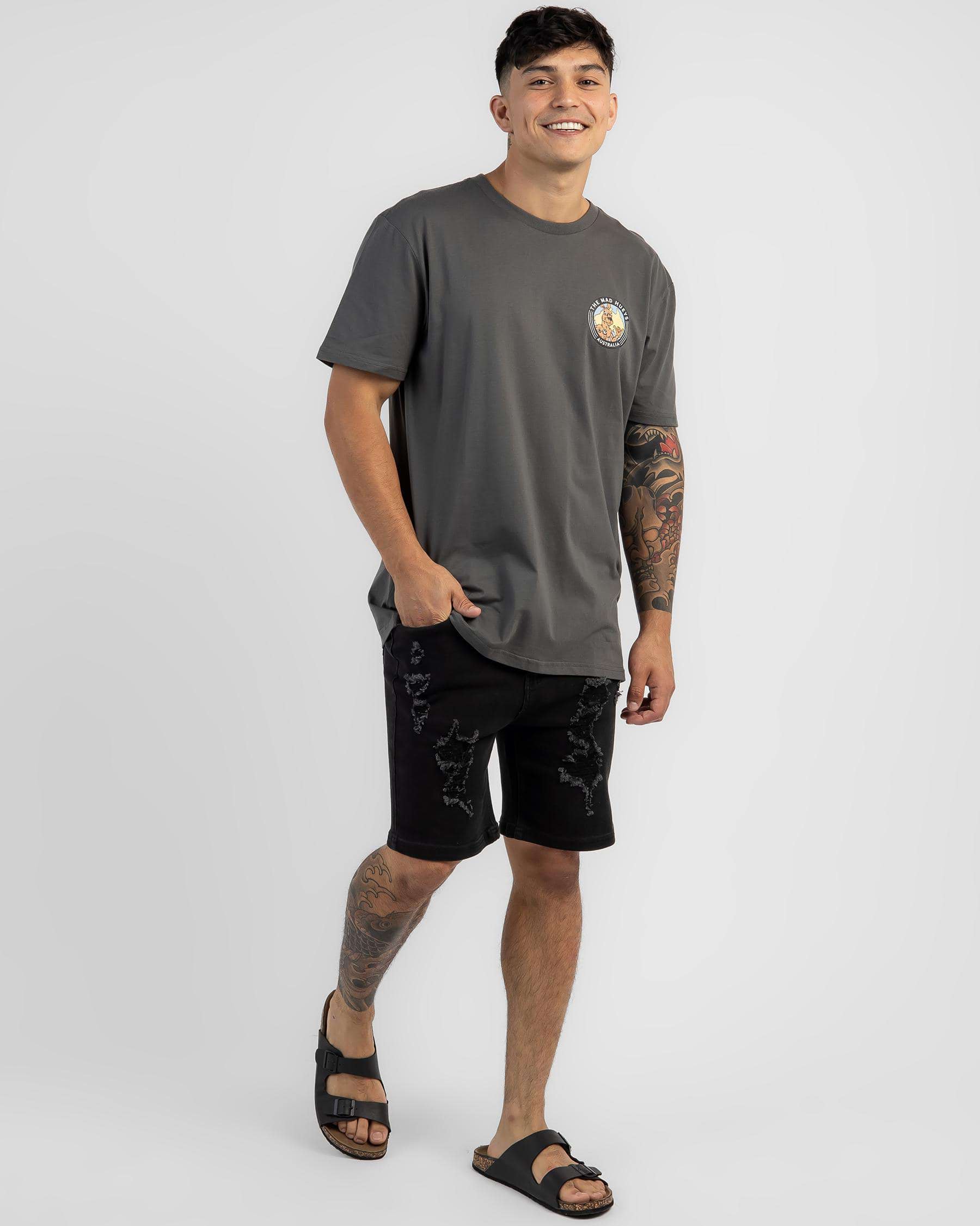 Shop The Mad Hueys Loving Every Minute T-Shirt In Charcoal - Fast ...