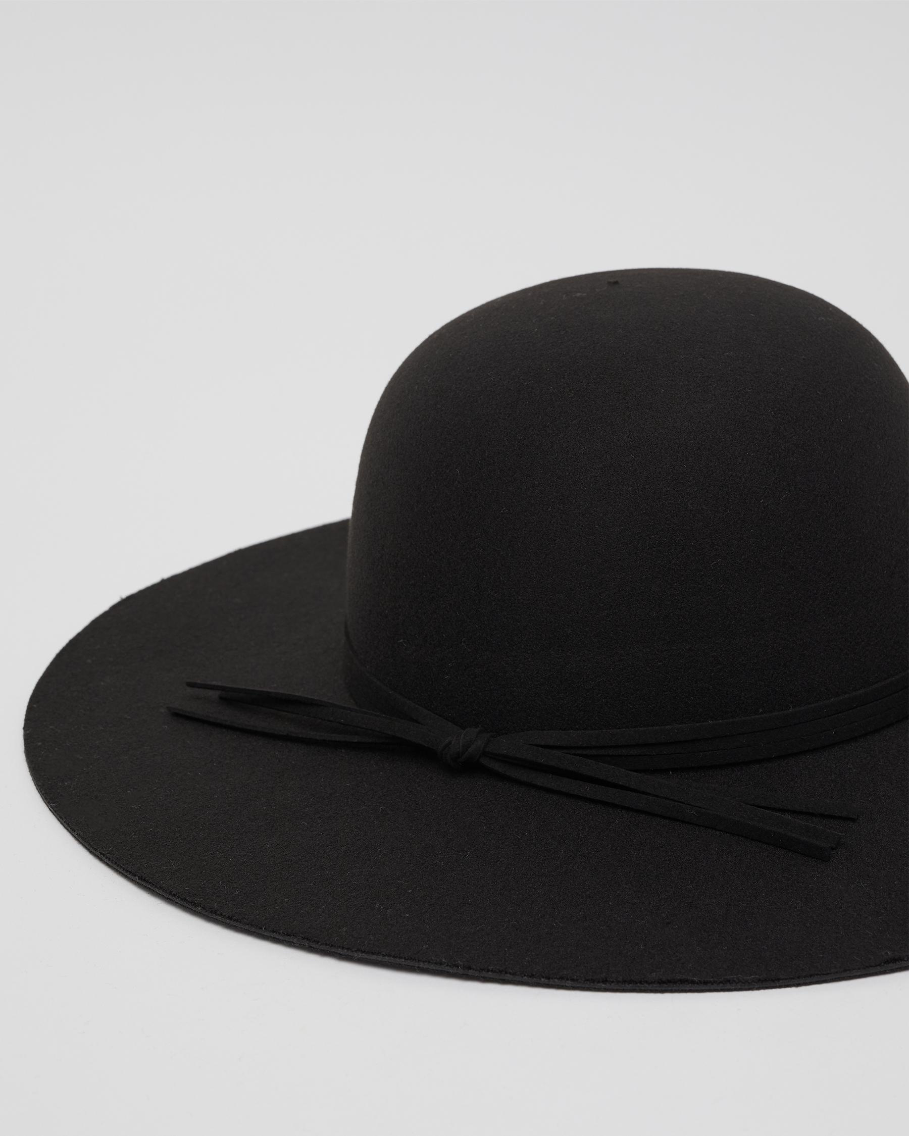 Shop Mooloola Eva Floppy Felt Hat In Black Fast Shipping & Easy