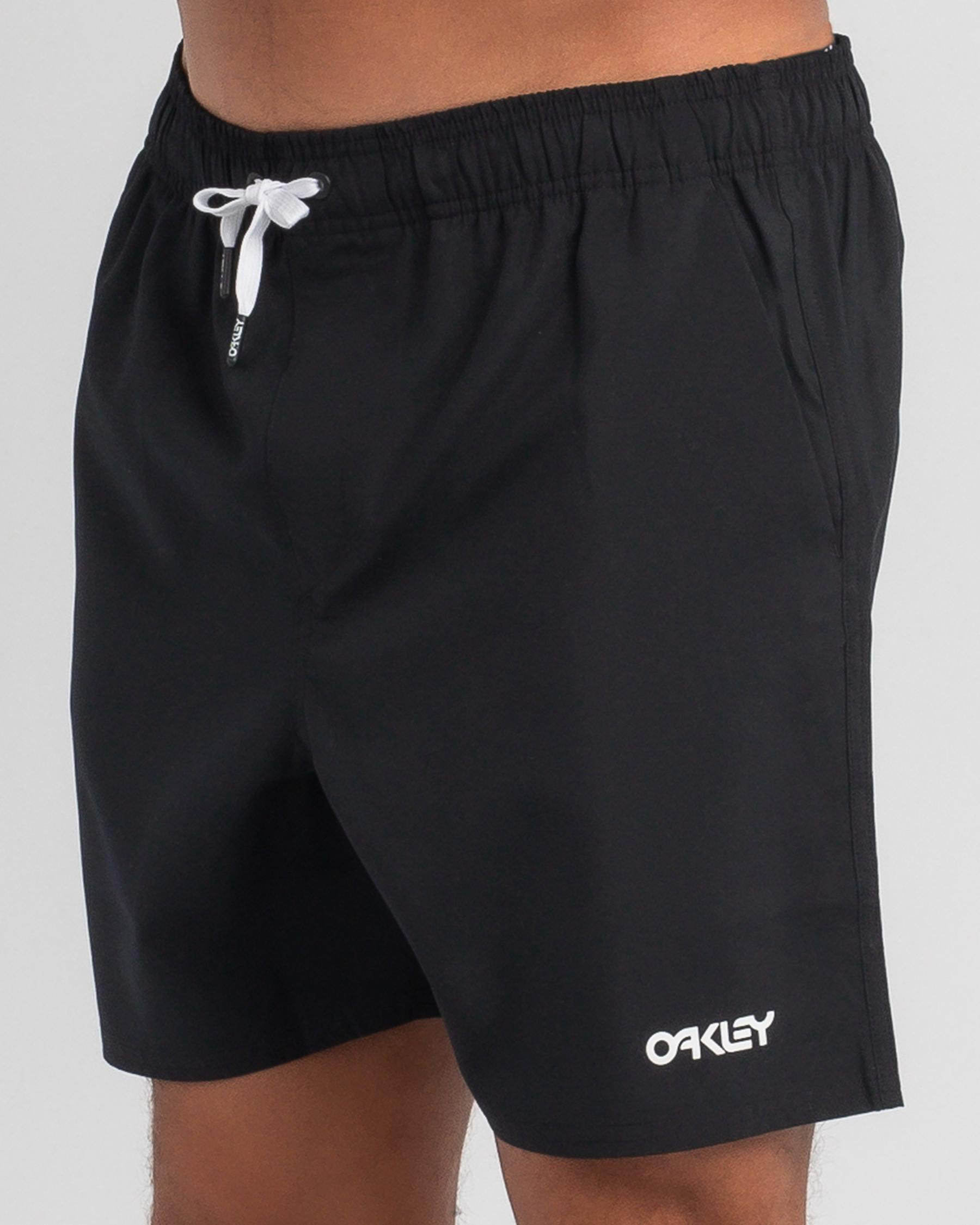 Shop Oakley New Ace Volley Board Shorts In Blackout Fast Shipping