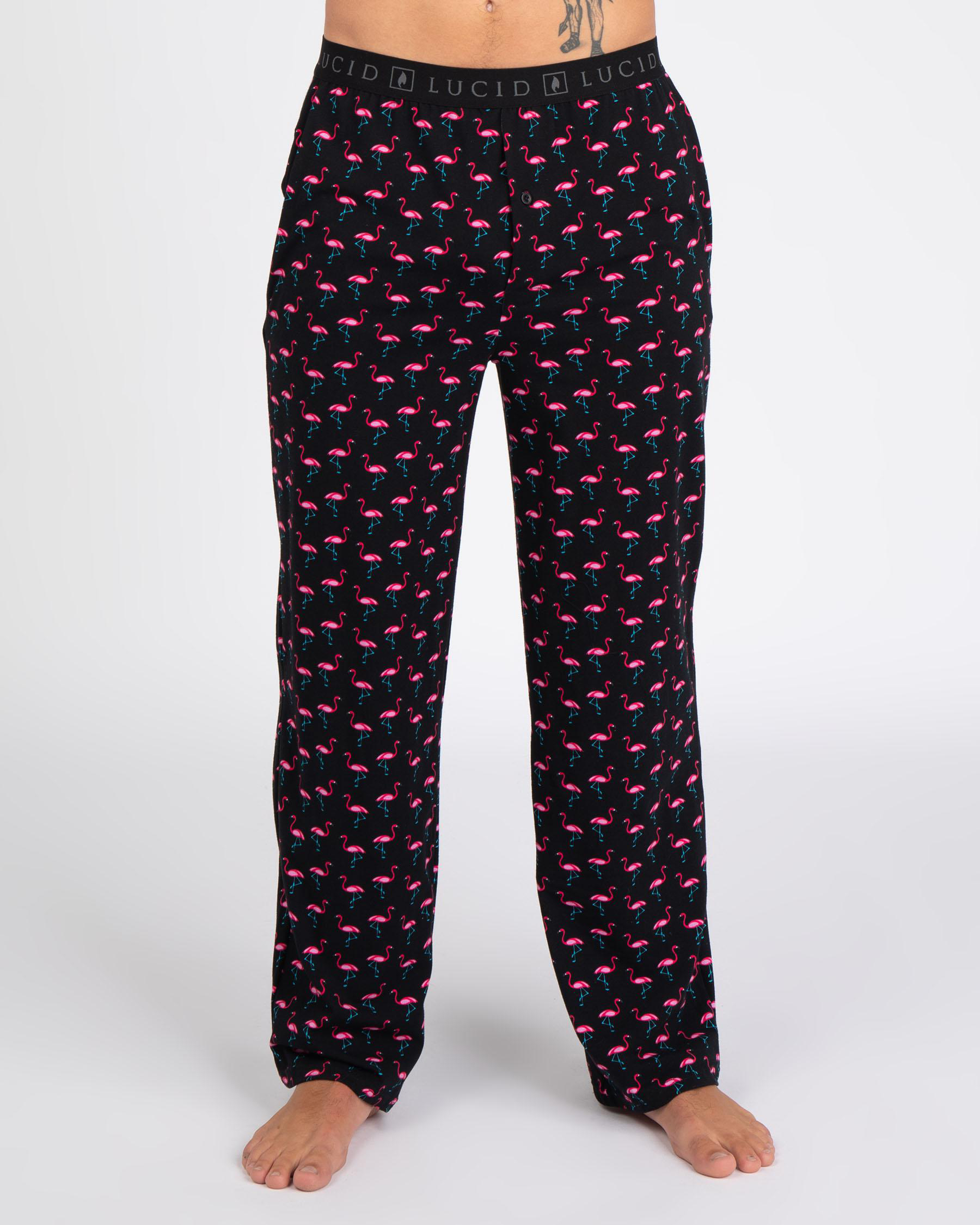 Shop Lucid Flamingo Pyjamas Pants In Black - Fast Shipping & Easy ...