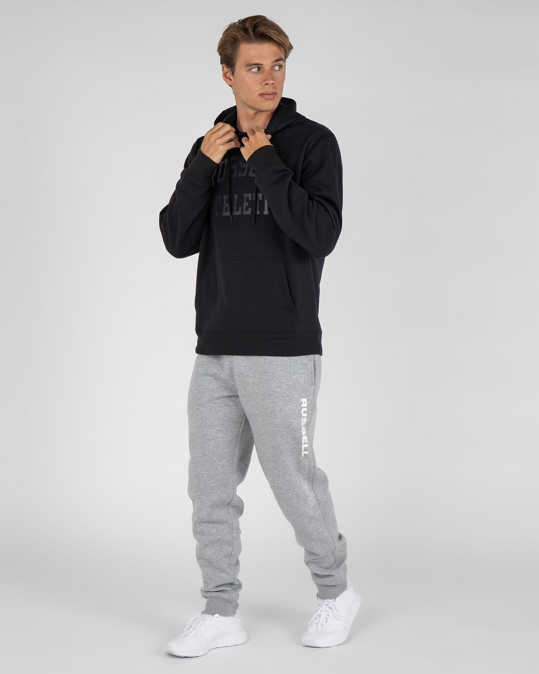 Russell Athletic Long Logo Track Pants In Ashen Marle Fast Shipping