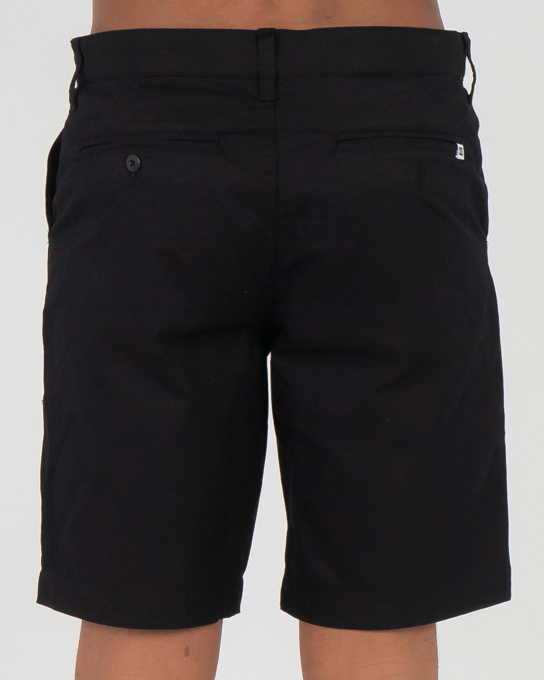 Shop DC Shoes Worker Chino Shorts In Black - Fast Shipping & Easy ...