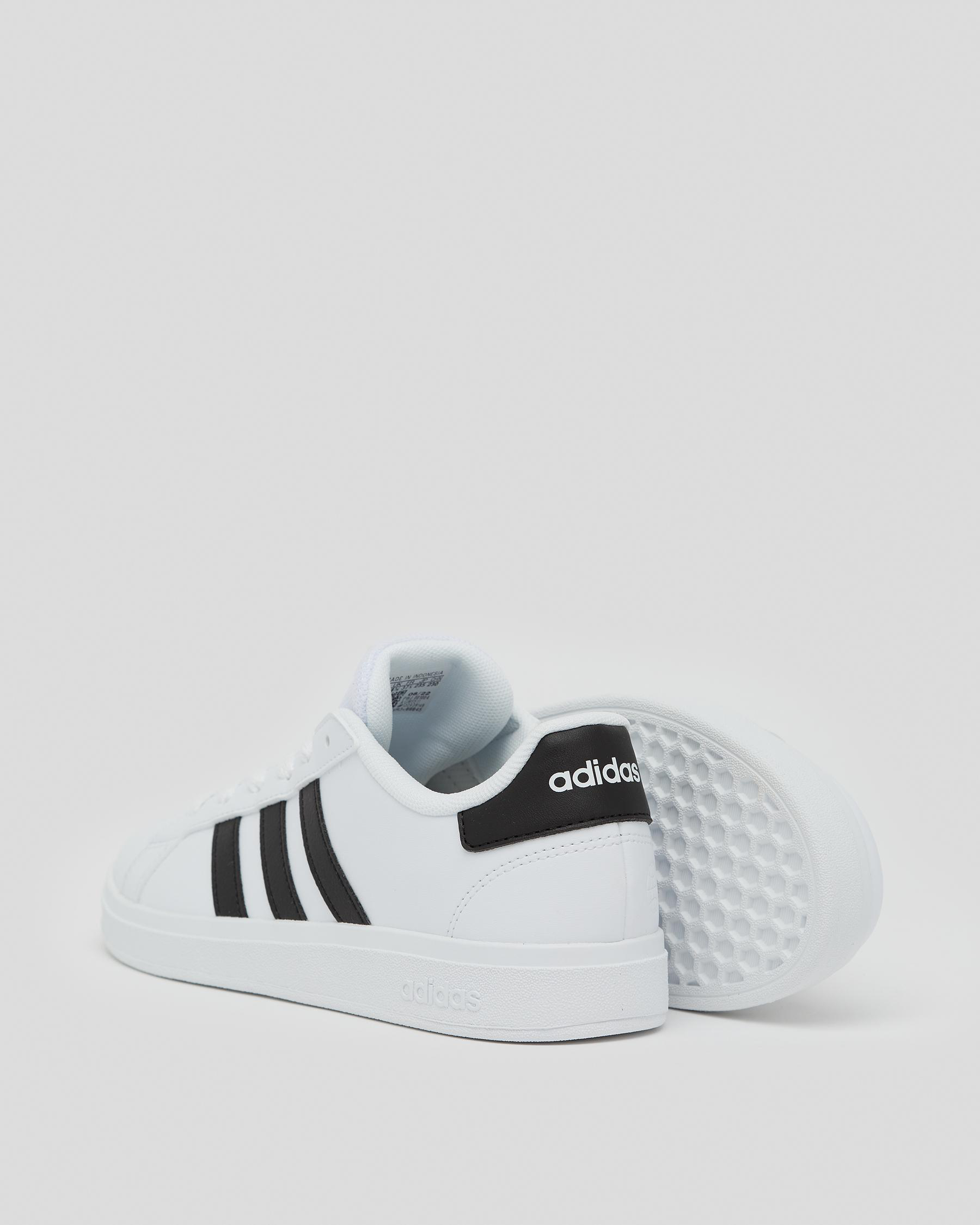 Adidas Boys' Grand Court 2.0 Shoes In Ftwr White/core Black/core Black ...