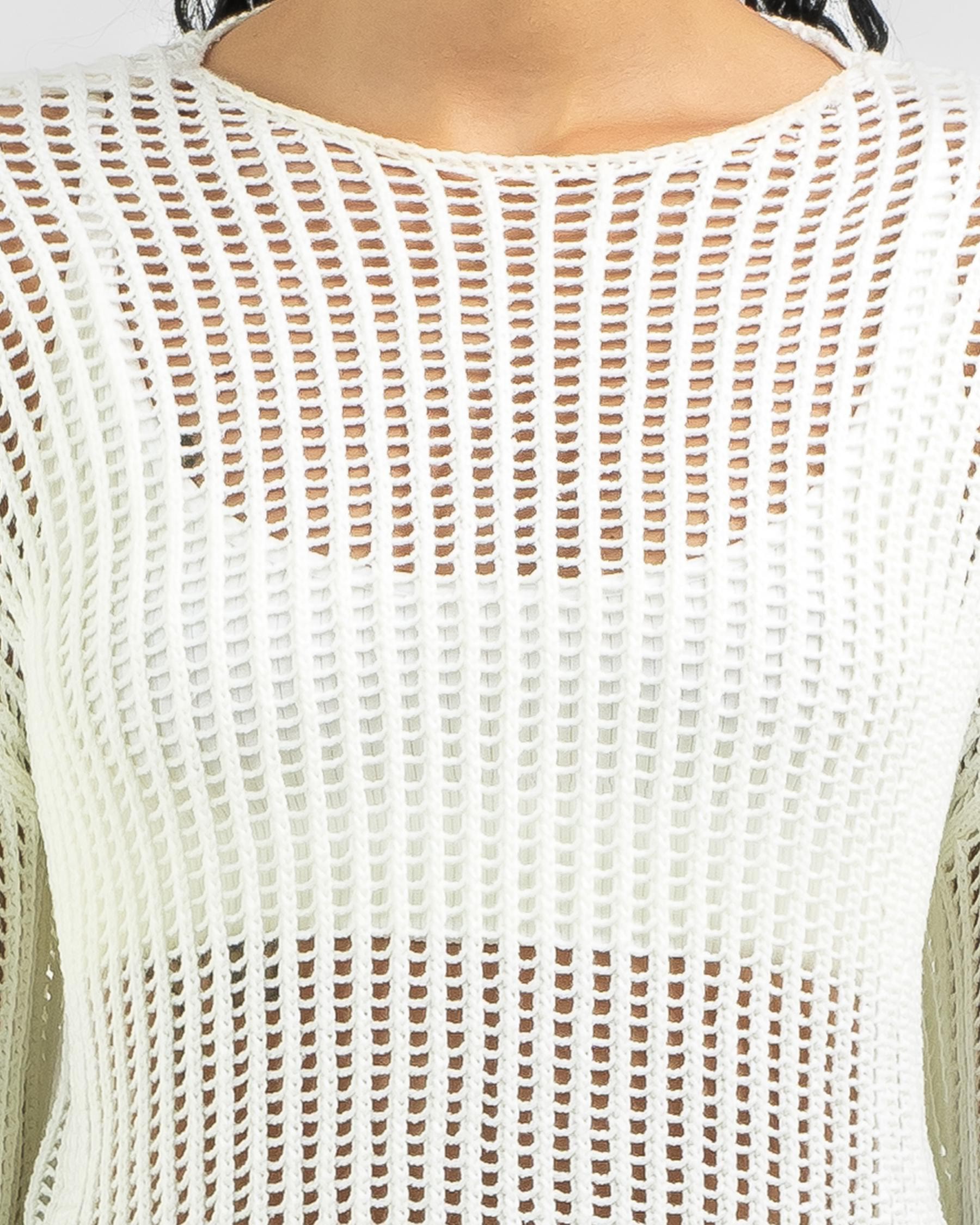 Ava And Ever Alexa Crochet Long Sleeve Top In White - Fast Shipping ...