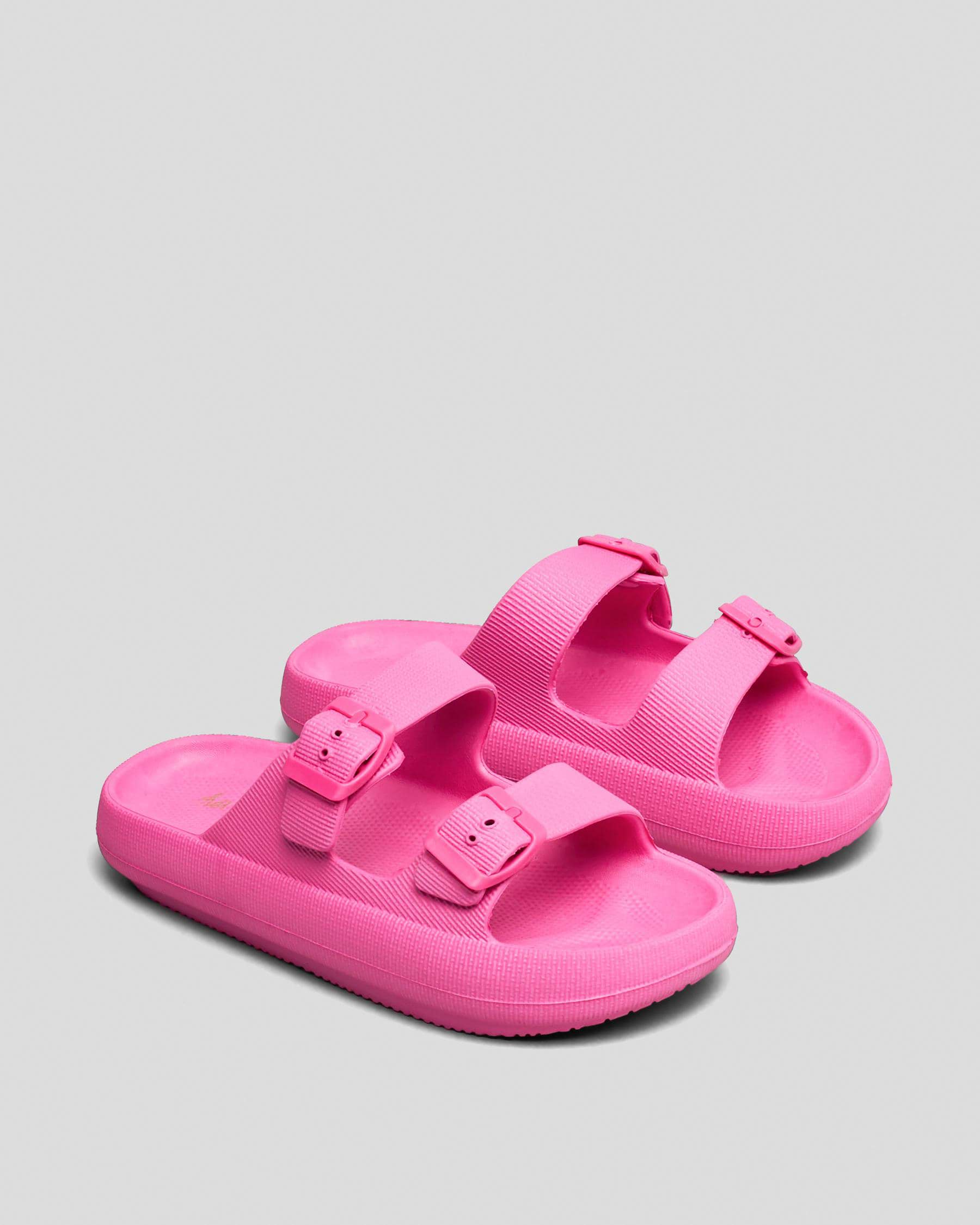 Shop Ava And Ever Girls' Cove Double Buckle Slide In Pink - Fast ...