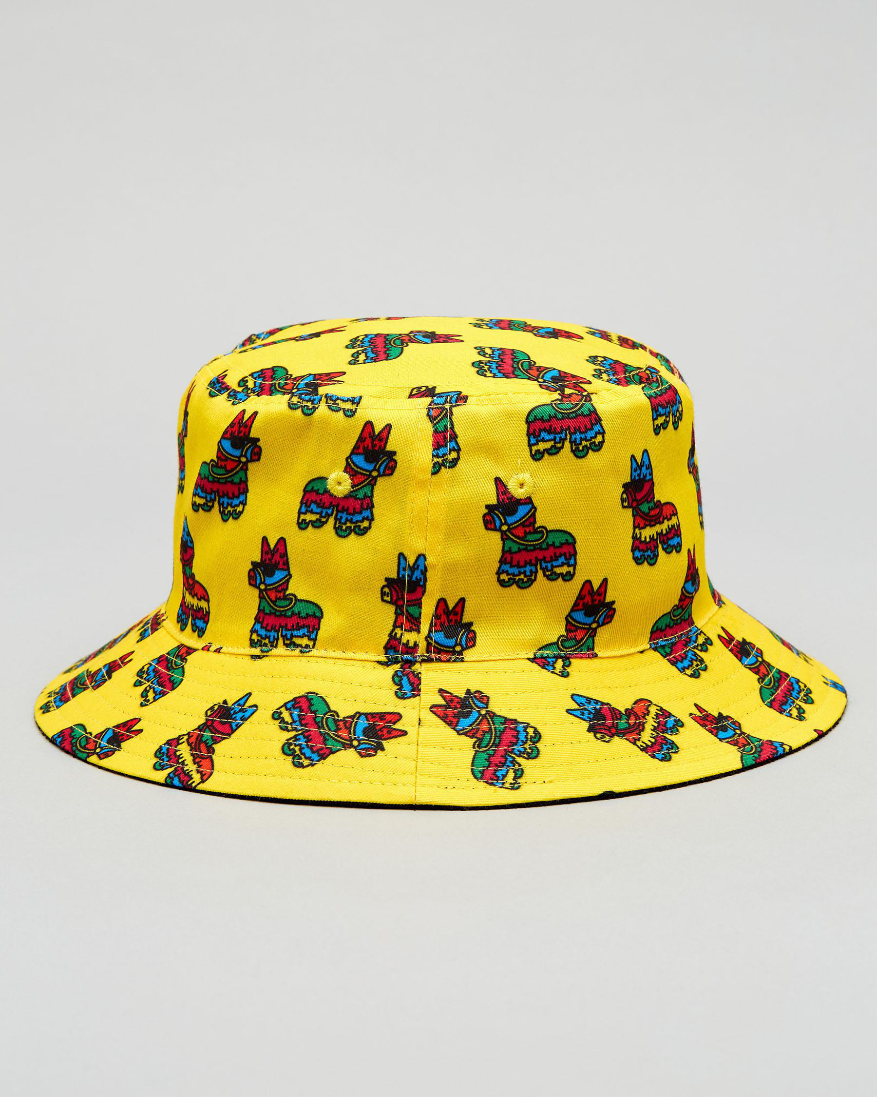 Shop Lucid Boys' Pinata Reversible Bucket Hat In Yellow - Fast Shipping ...
