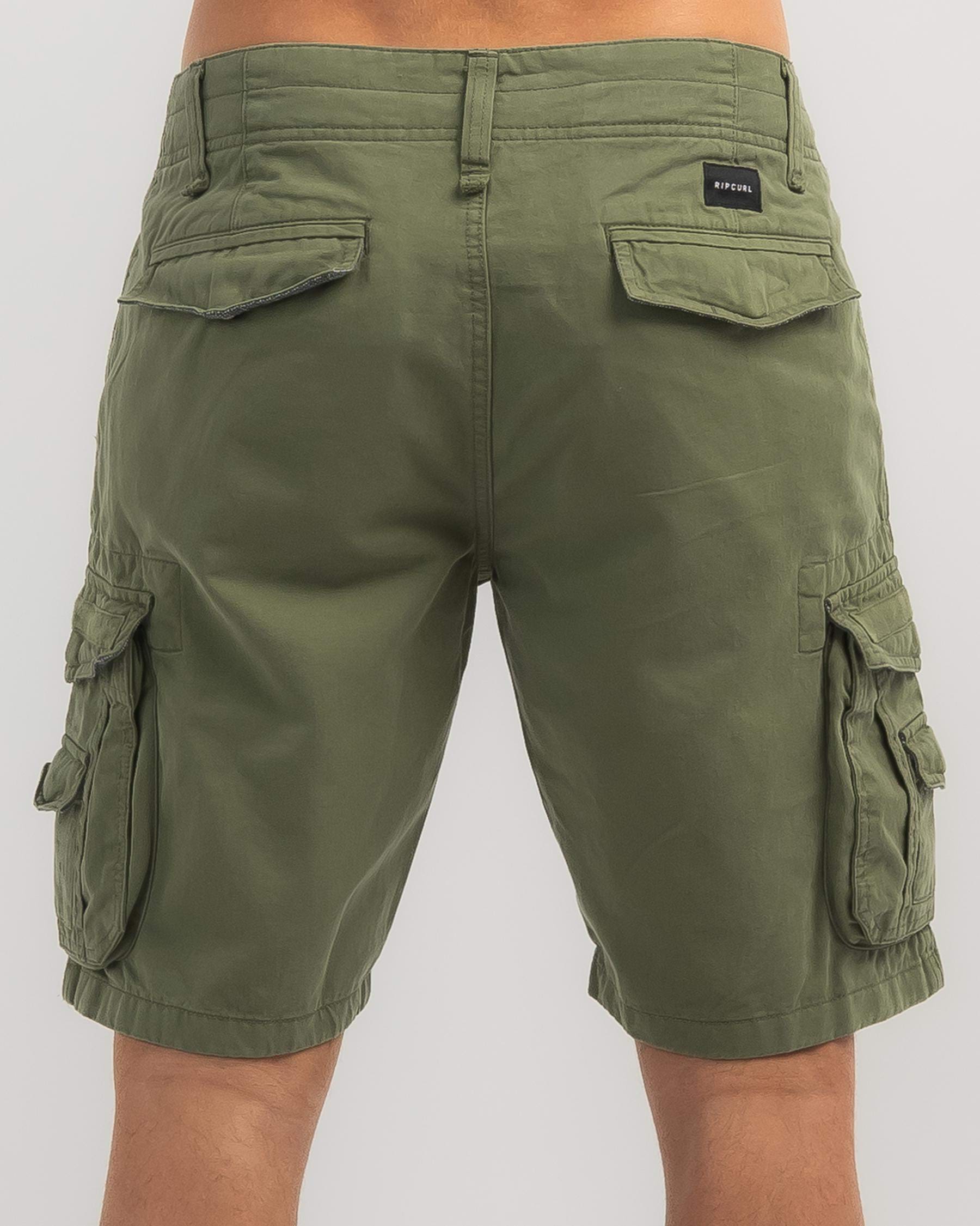 Rip Curl Trail Cargo Walk Shorts In Mid Green - FREE* Shipping & Easy ...