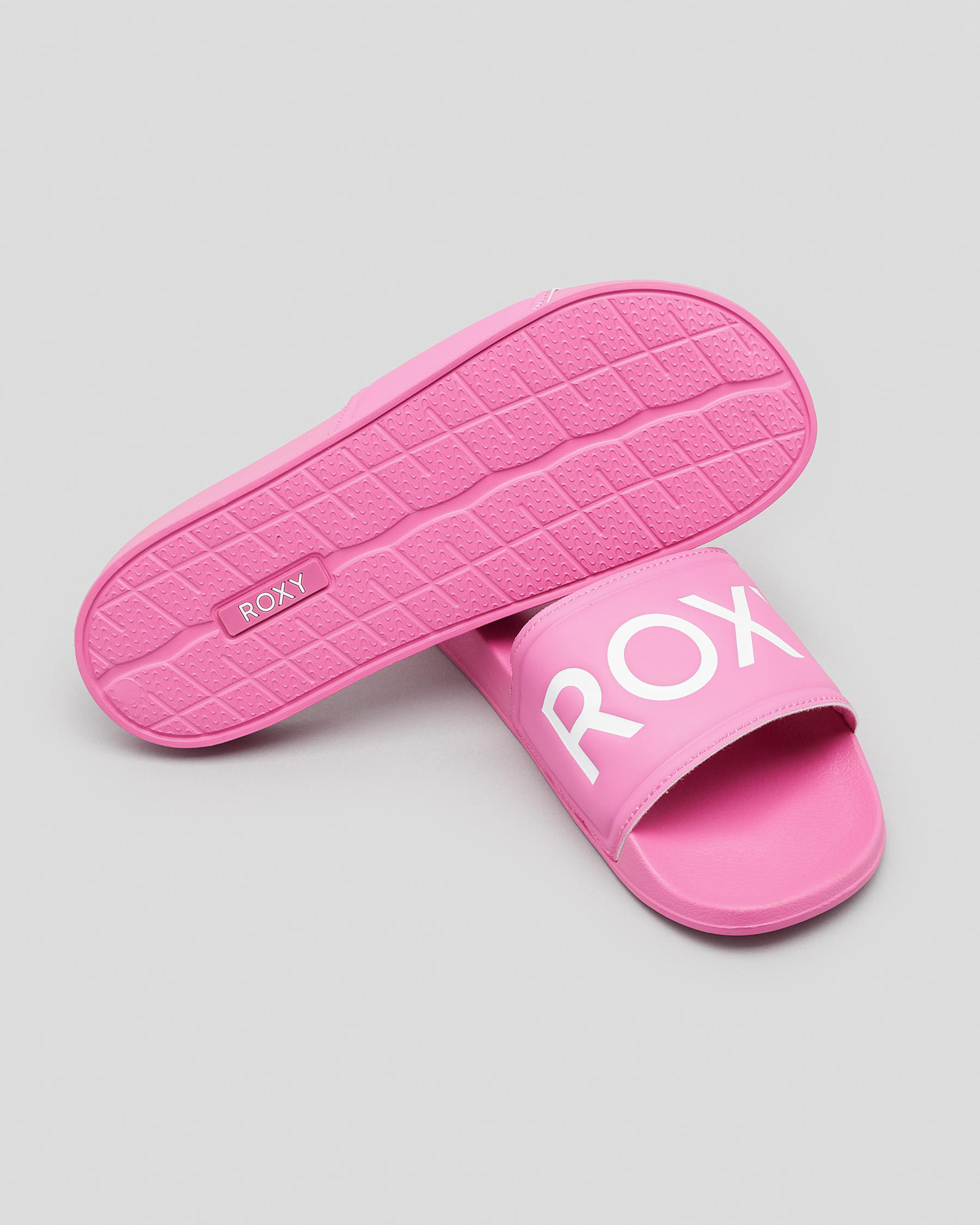 Shop Roxy Womens Roxy Slippy Slide Sandals In Bright Rose - Fast ...