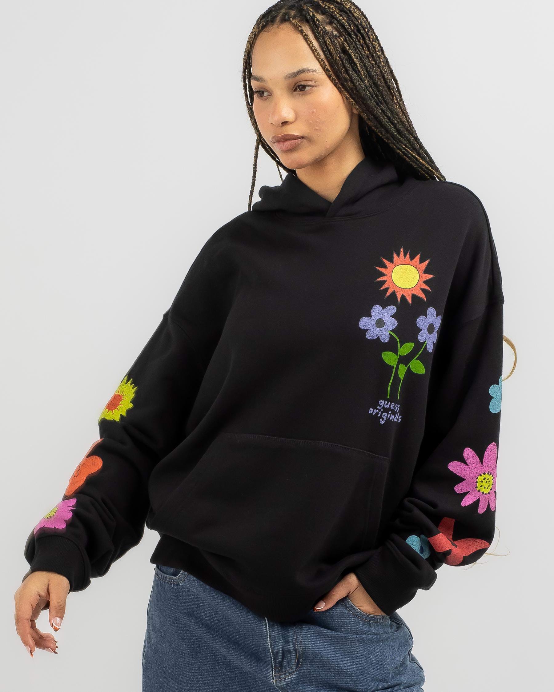 GUESS Originals Earth Day Sunshine Hoodie In Jet Black Multi