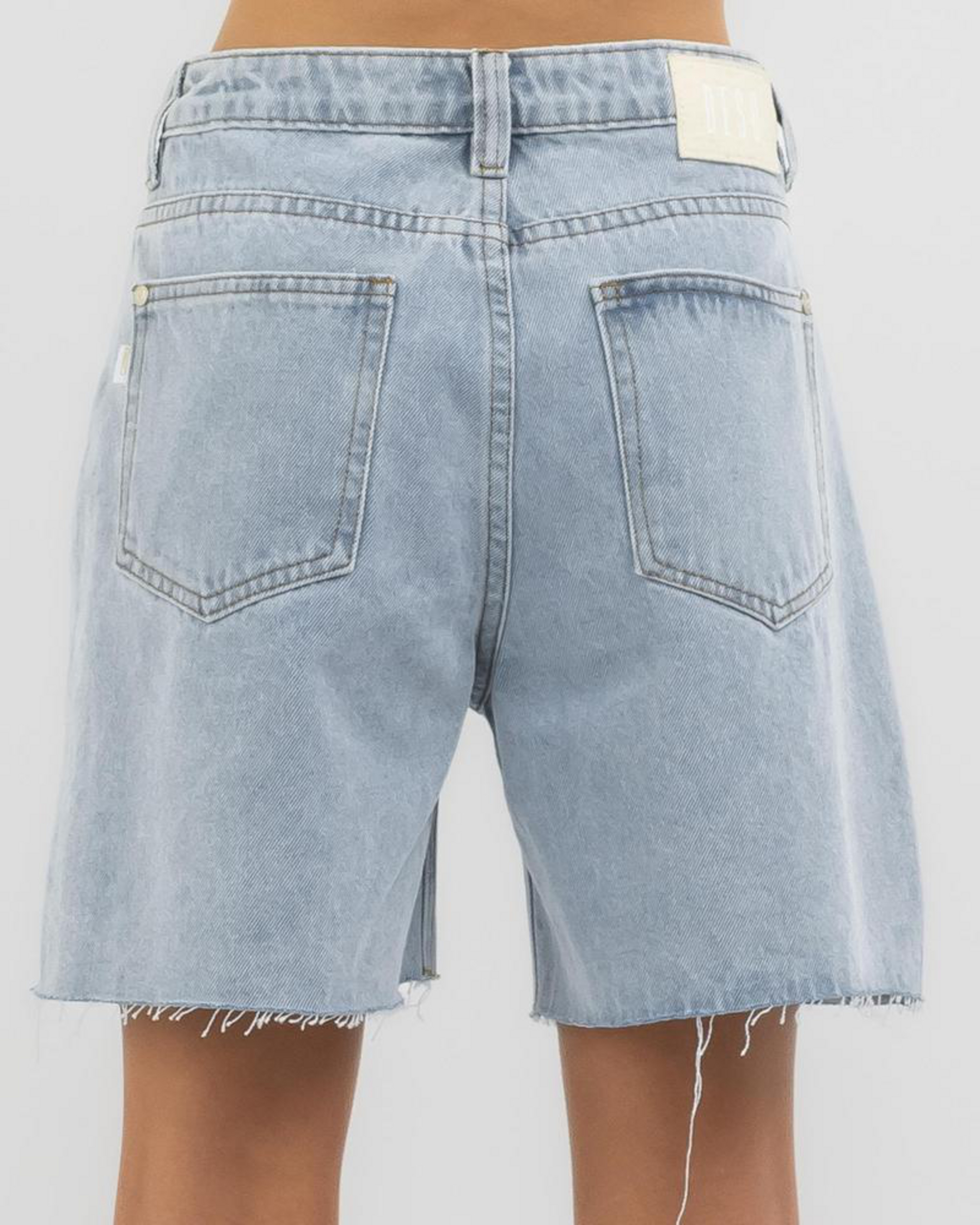 DESU Girls' Ryder Mid Denim Shorts In Light Blue FREE* Shipping