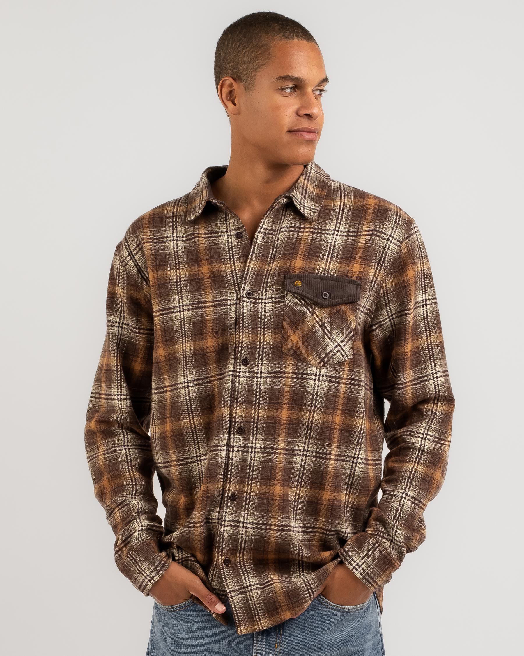 Quiksilver Calling Long Sleeve Flannel In Tobacco Brown Rural Check ...