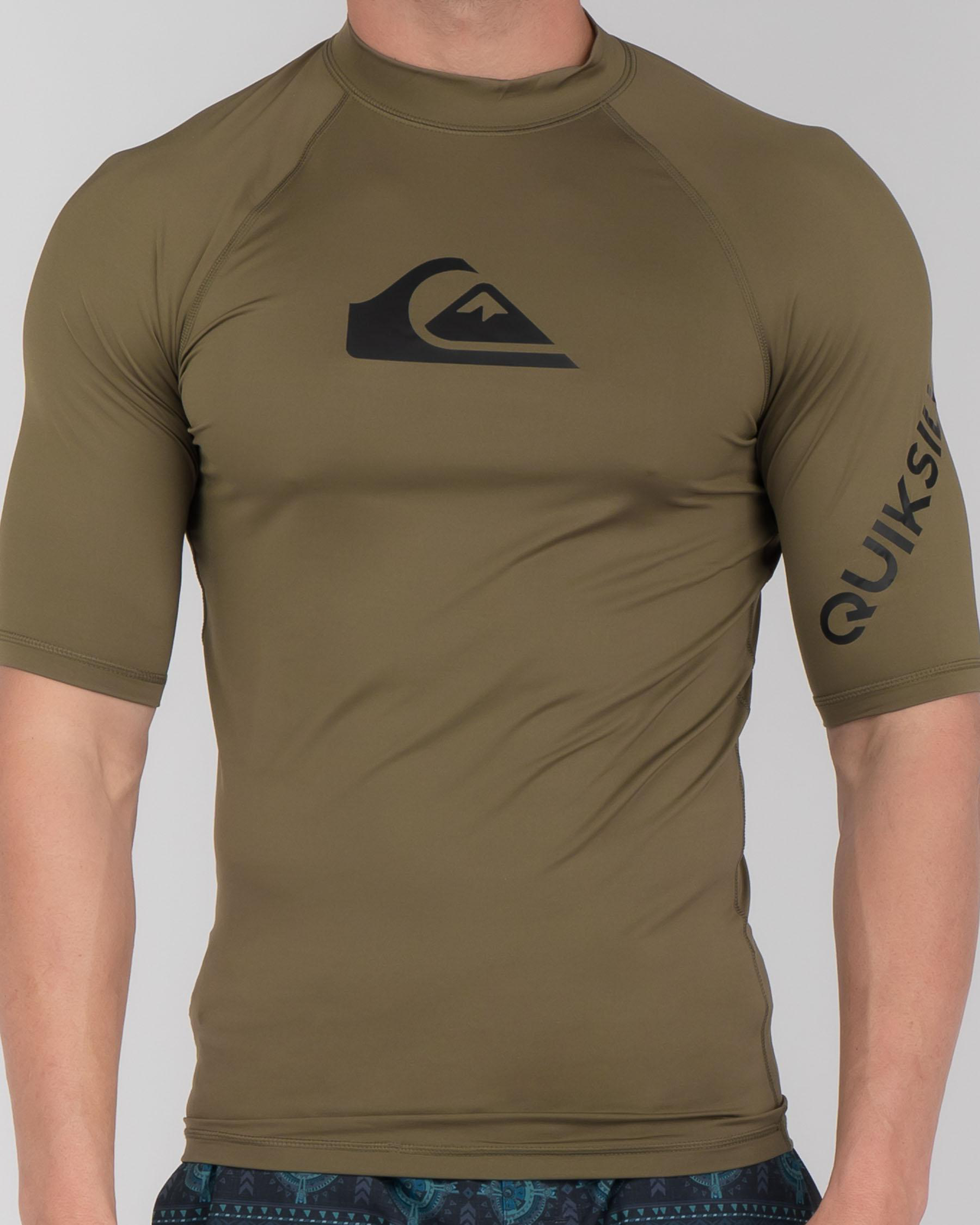 Quiksilver Mens' All Time Short Sleeve Rash Vest In Kalamata Fast