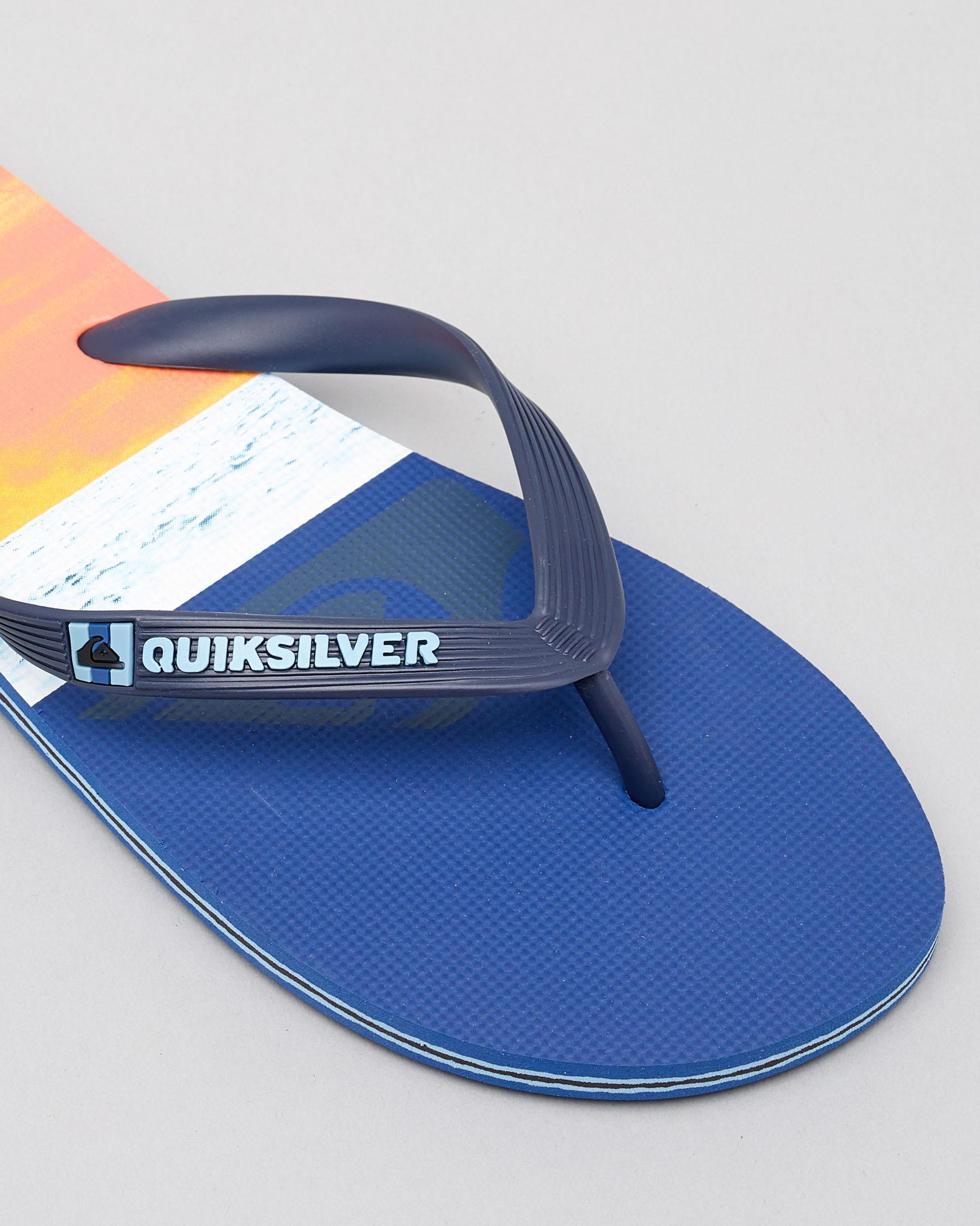 Shop Quiksilver Molokai Panel Thongs In Blue/blue/orange - Fast ...