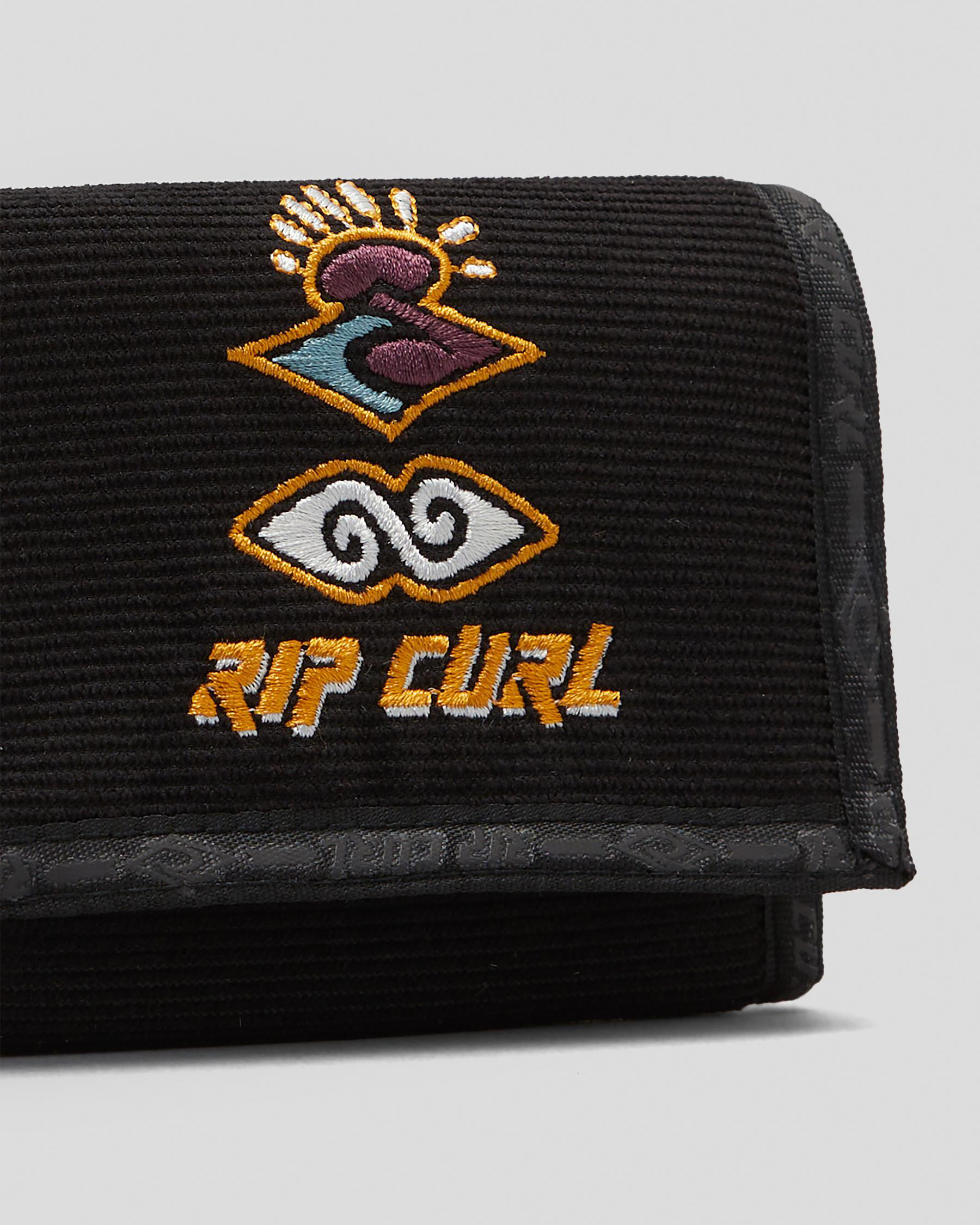 Shop Rip Curl Archive Cord Surf TriFold Wallet In Black Fast