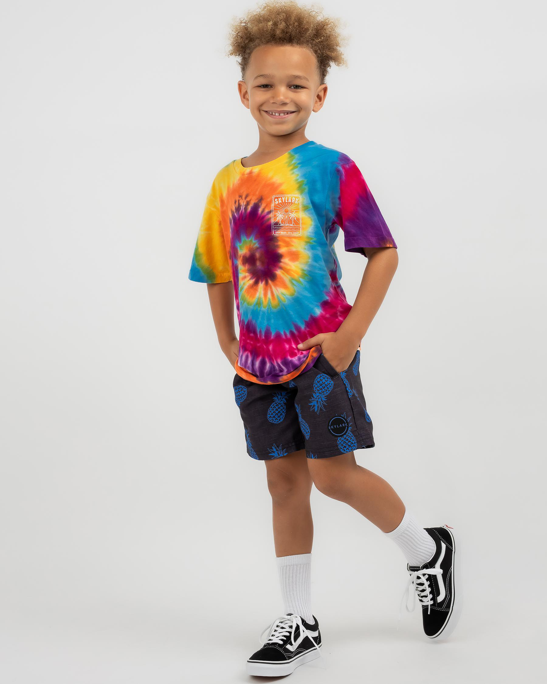 Shop Skylark Toddlers Pineapples Board Shorts In Black Fast Shipping