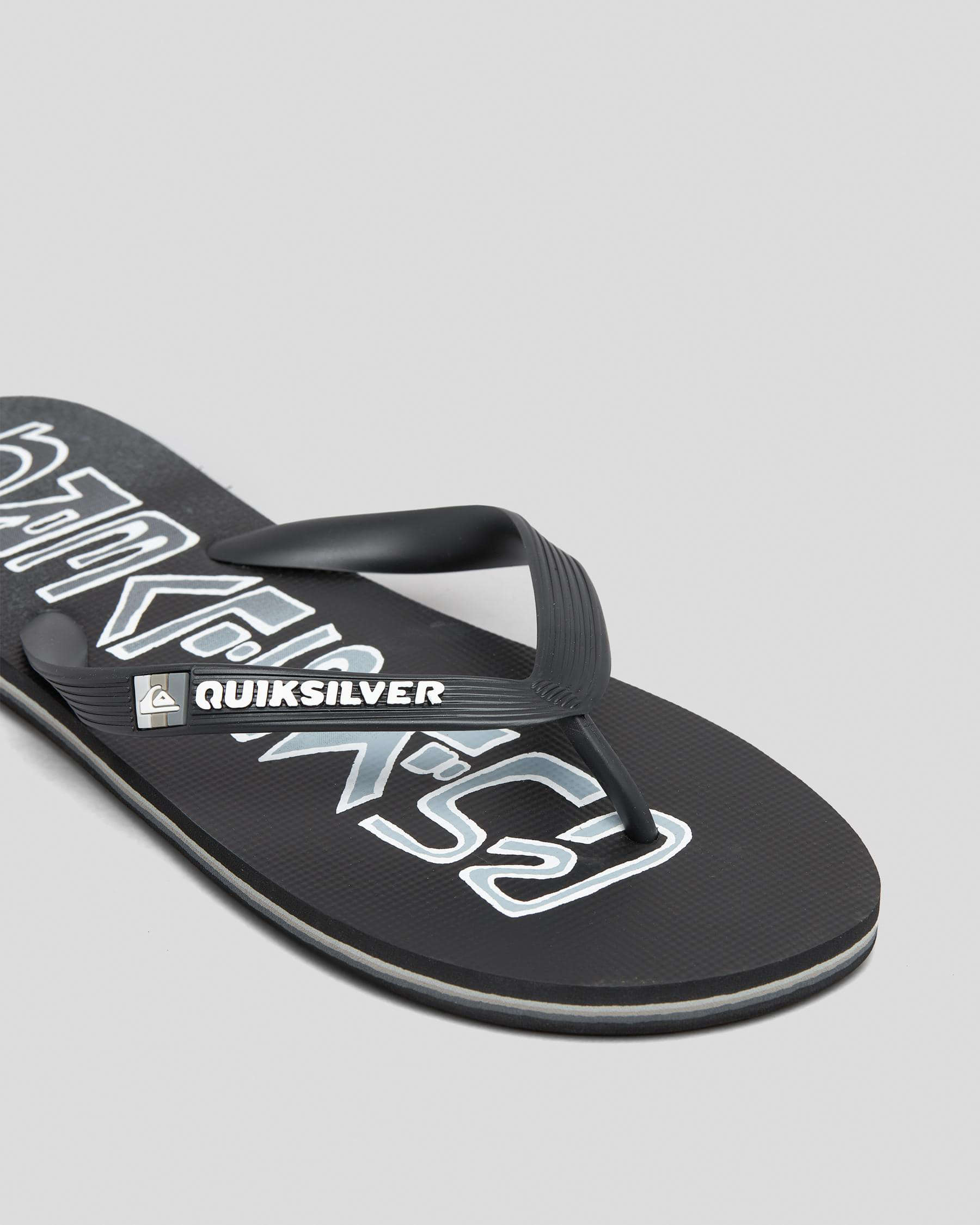 Quiksilver Molokai Word Thongs In Black 3 - Fast Shipping & Easy ...