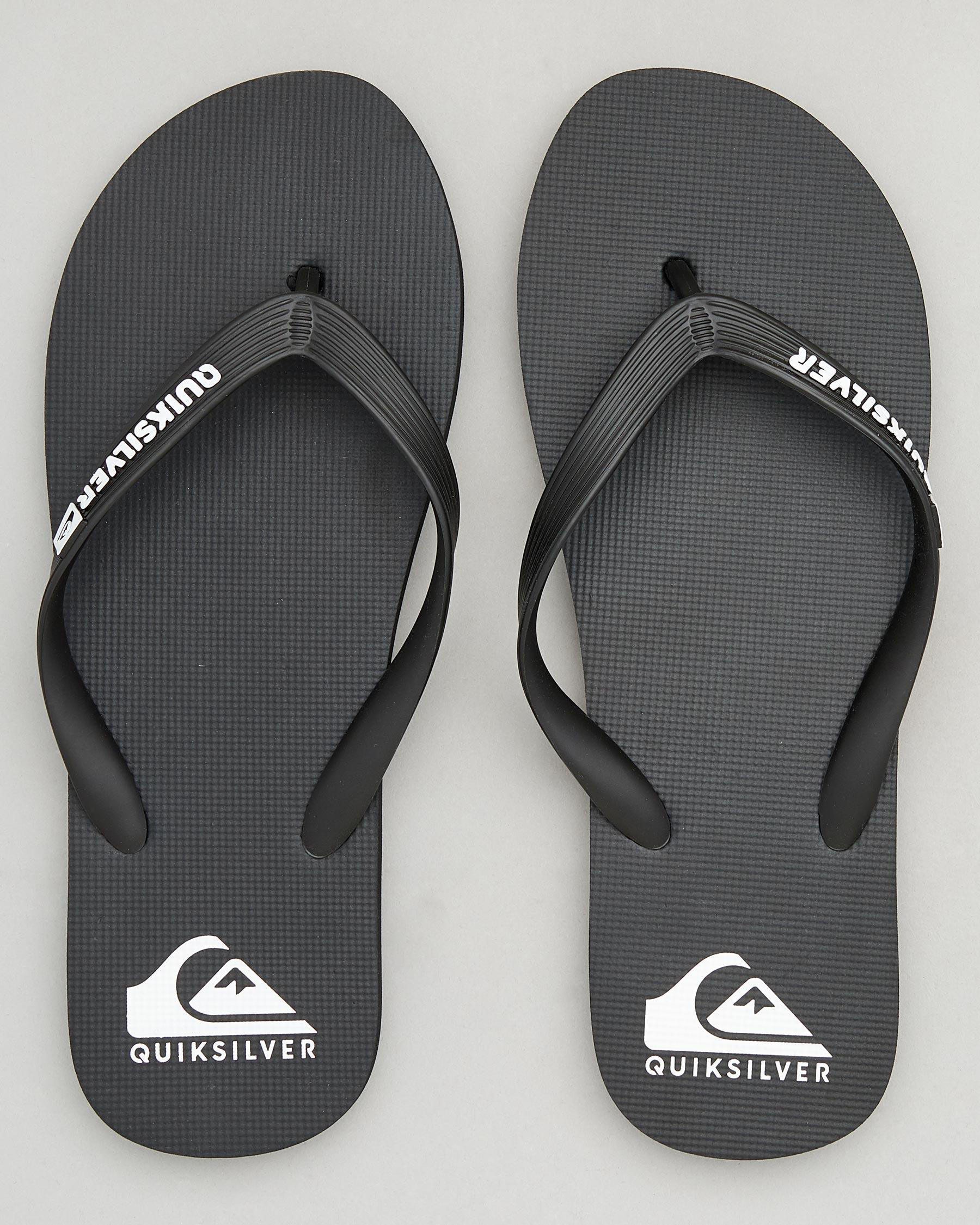 Shop Quiksilver Java Thongs In Black/white/black - Fast Shipping & Easy ...