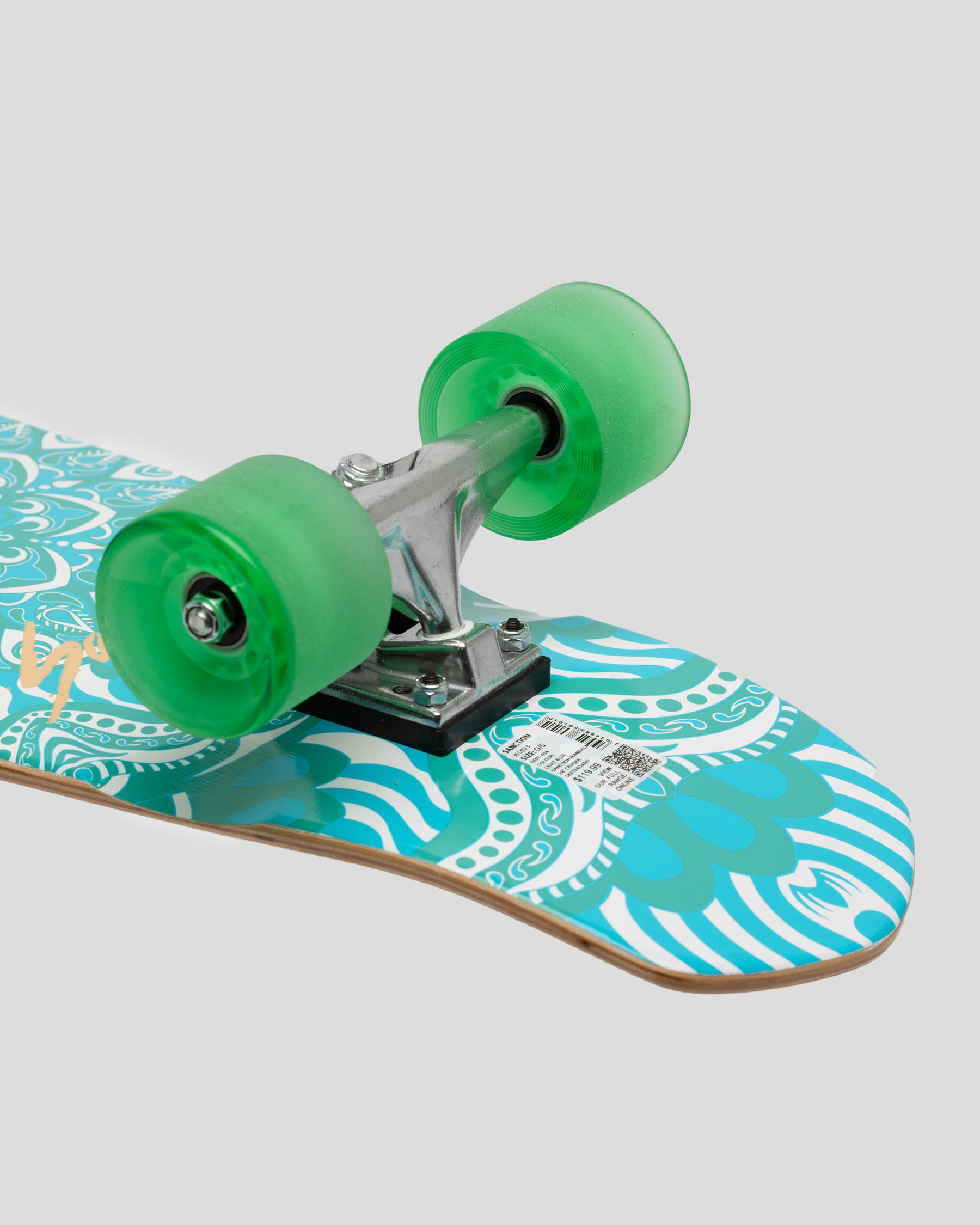 Sanction Mandala 28" Cruiser Skateboard In Light Blue FREE* Shipping