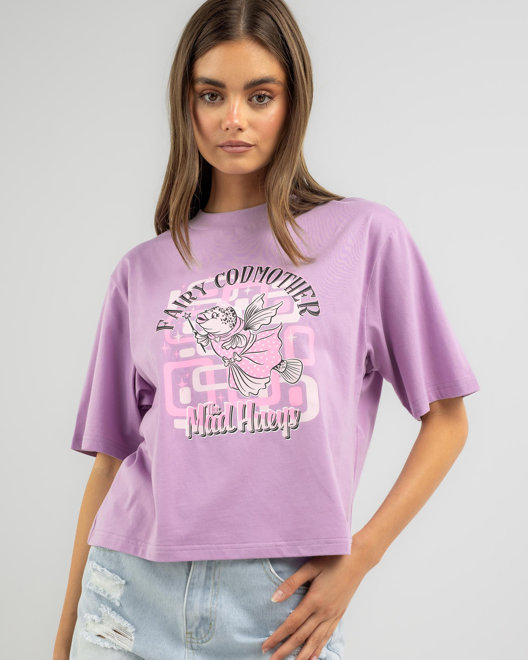 Shop The Mad Hueys Fairy Codmother TShirt In Lilac Fast Shipping