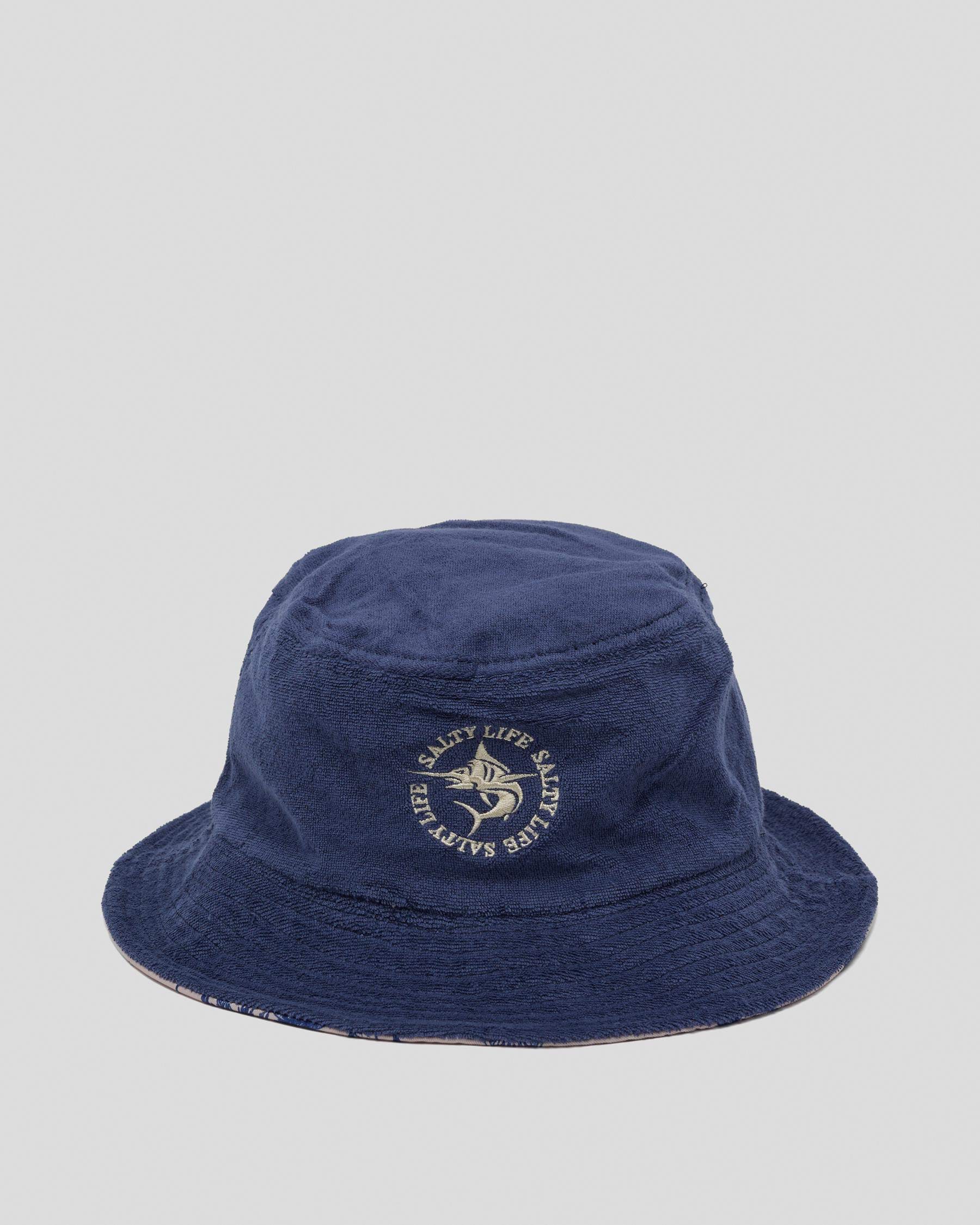 Shop Salty Life Schooner Bucket Hat In Navy/cream - Fast Shipping ...