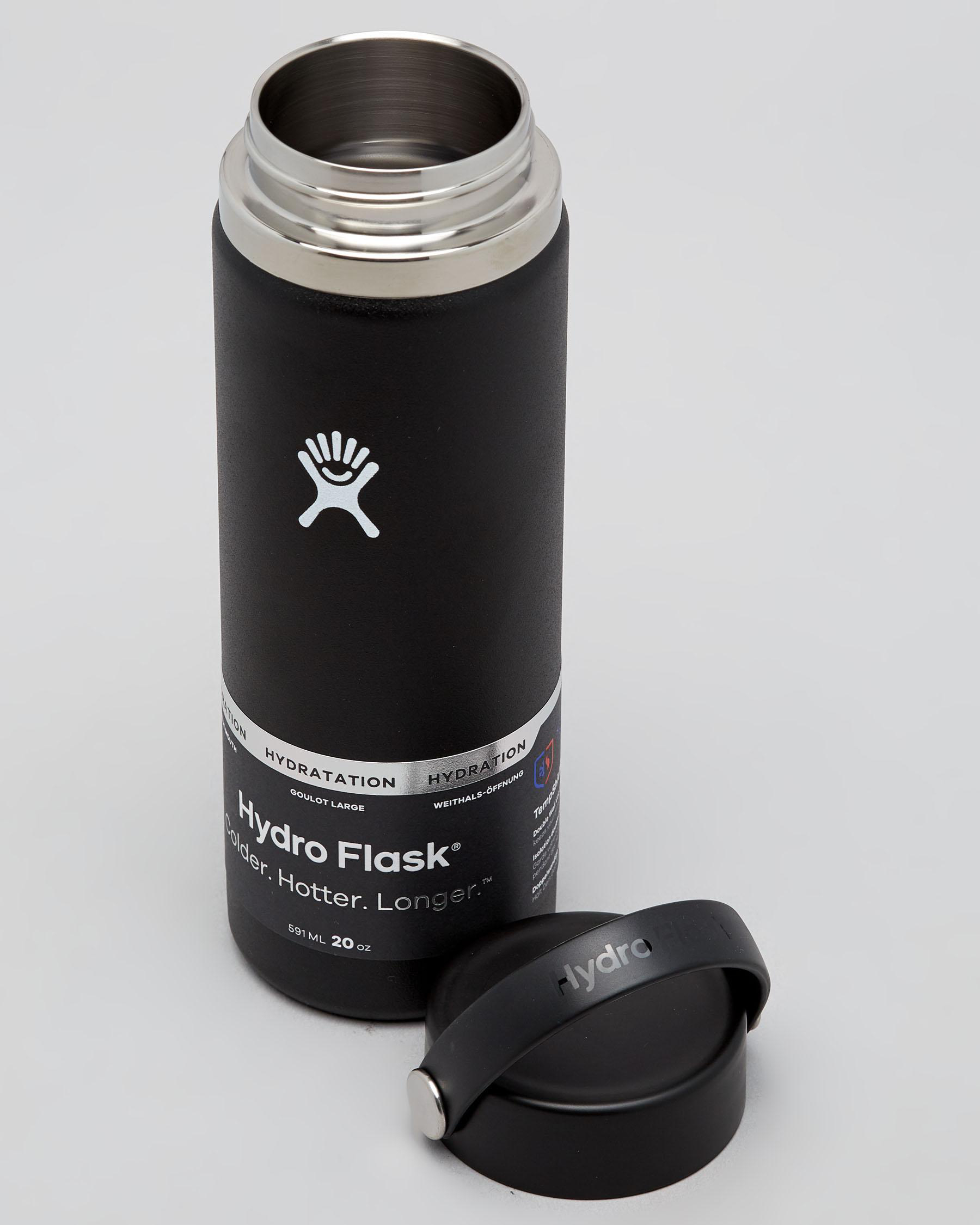 Shop Hydro Flask 20oz Wide Mouth Drink Bottle In Black Fast Shipping
