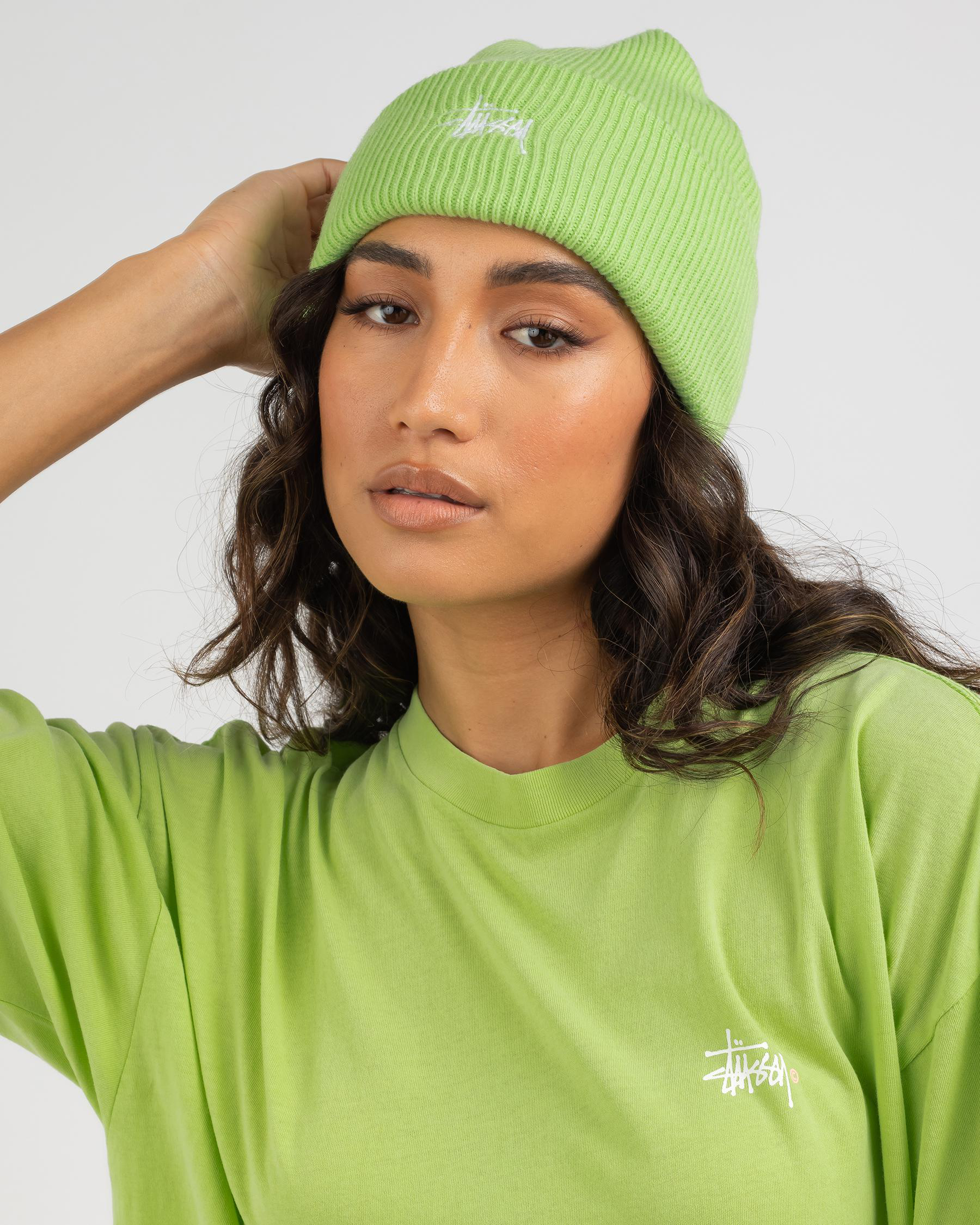 stussy beanie green