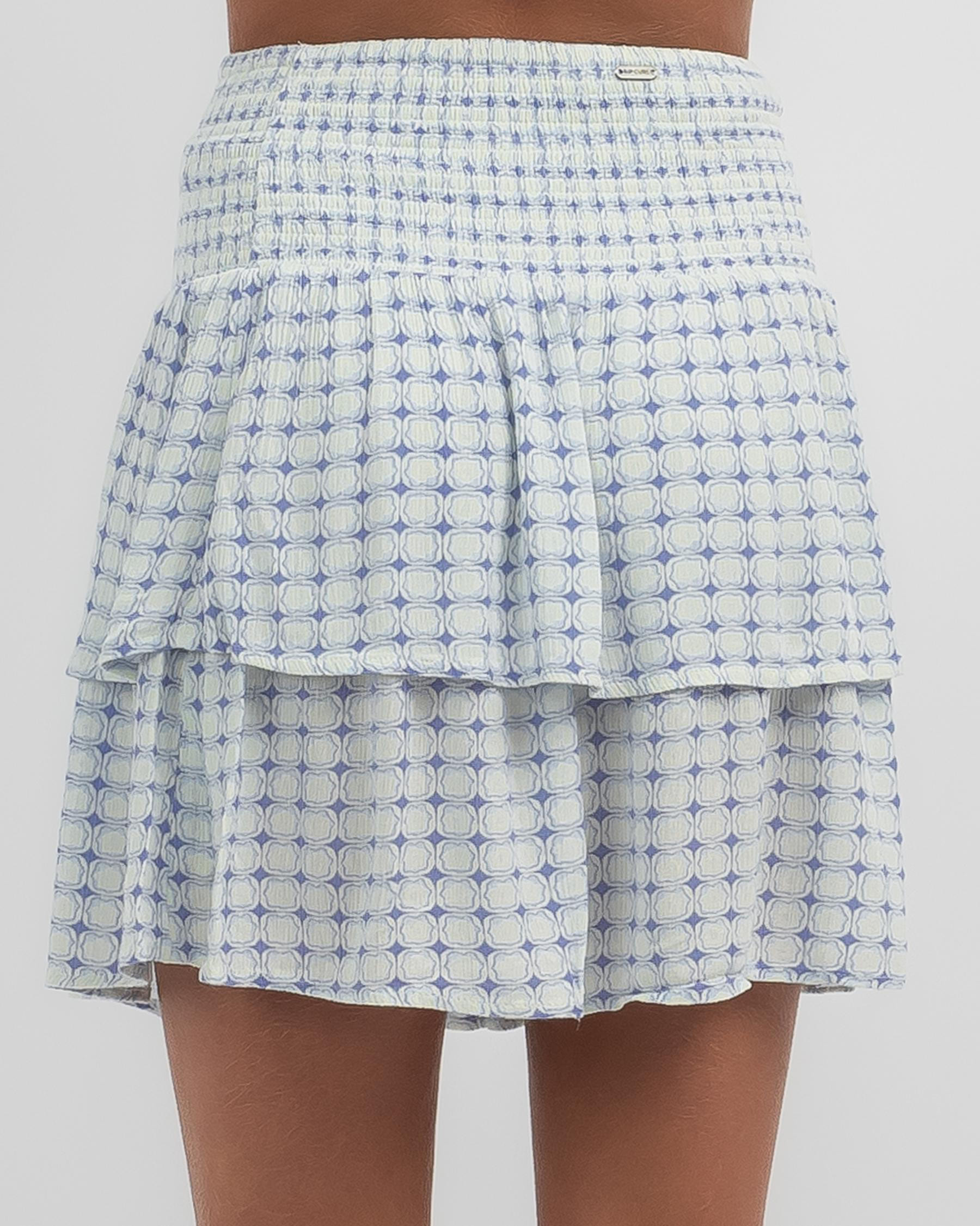 Shop Rip Curl Girls' Sun Resort Skirt In Mid Blue - Fast Shipping ...