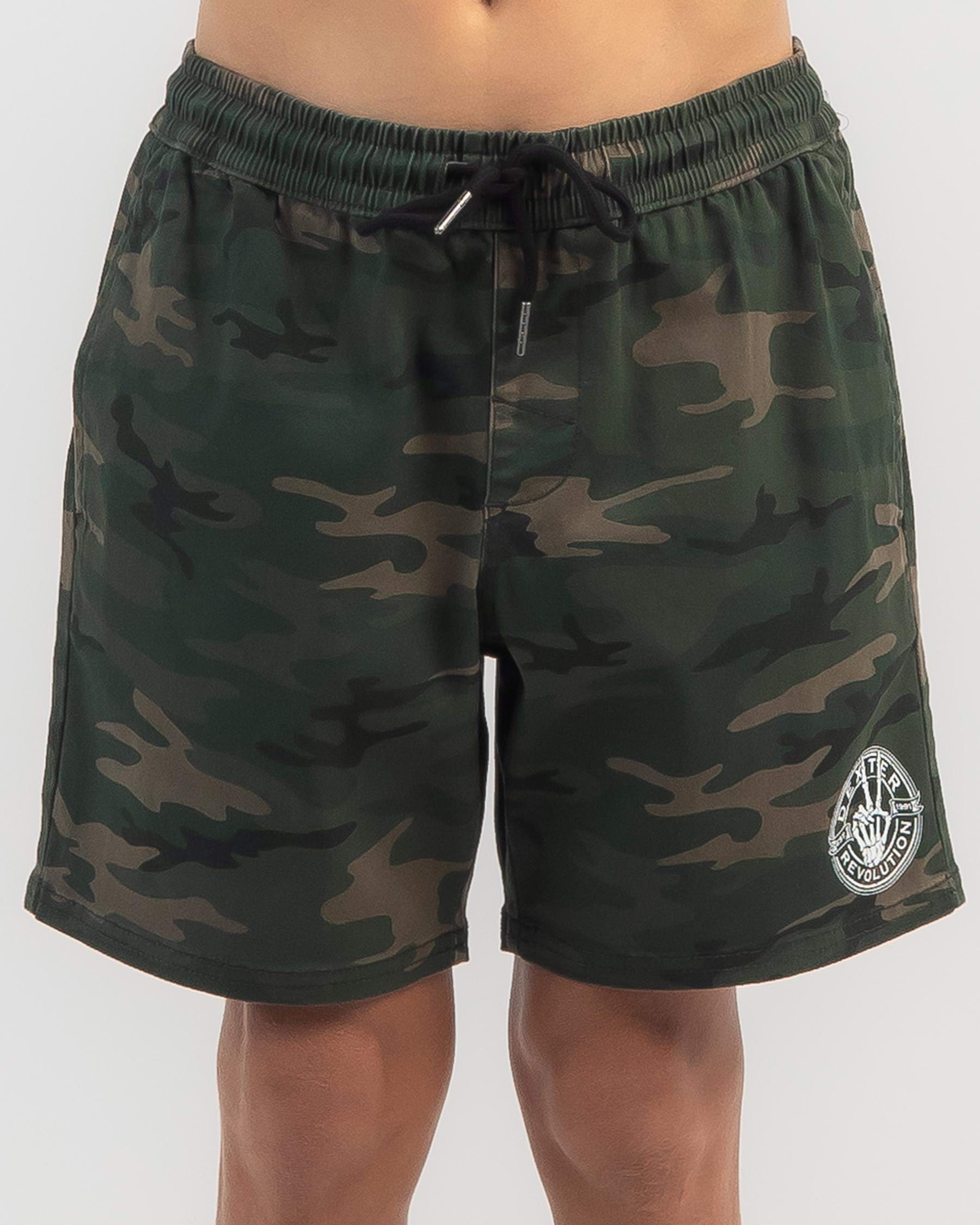 Shop Dexter Boys' Conceal Mully Shorts In Green Camo - Fast Shipping ...