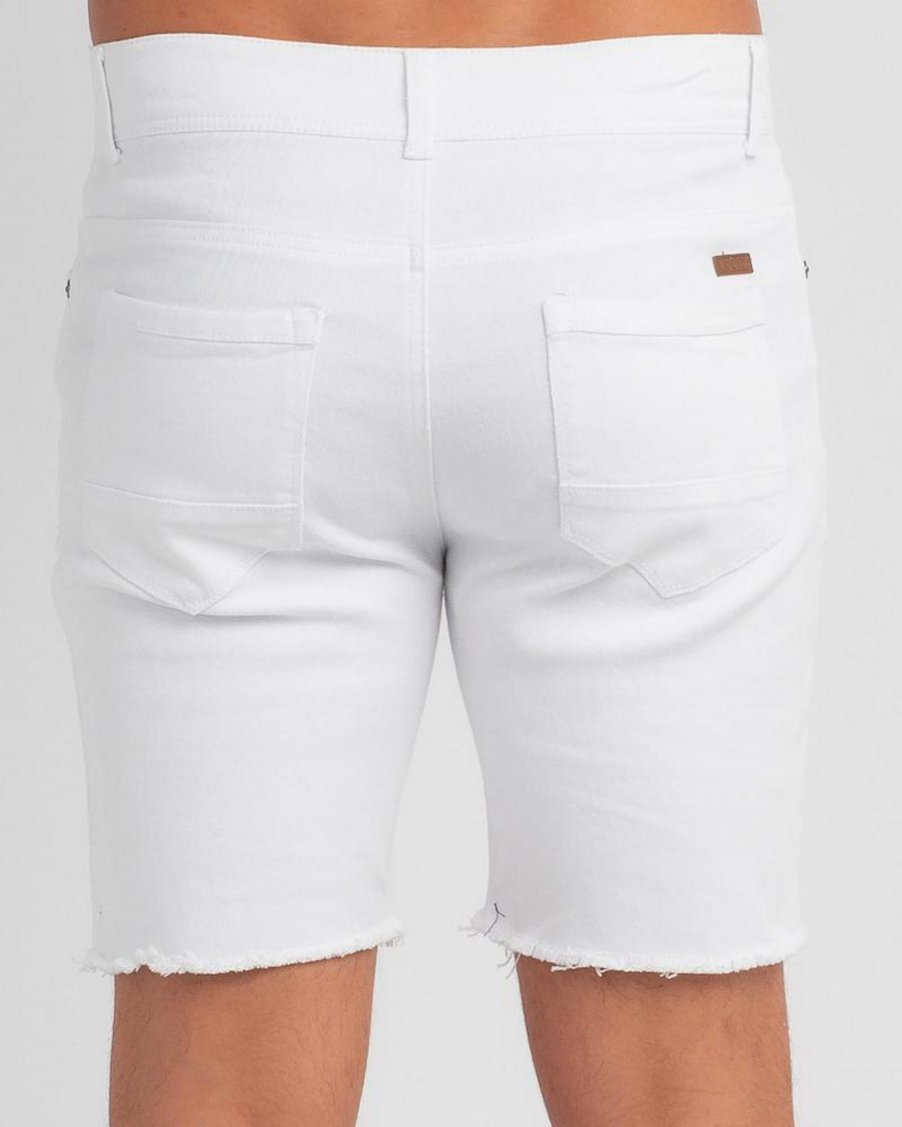 Lucid Esteem Denim Shorts In White 