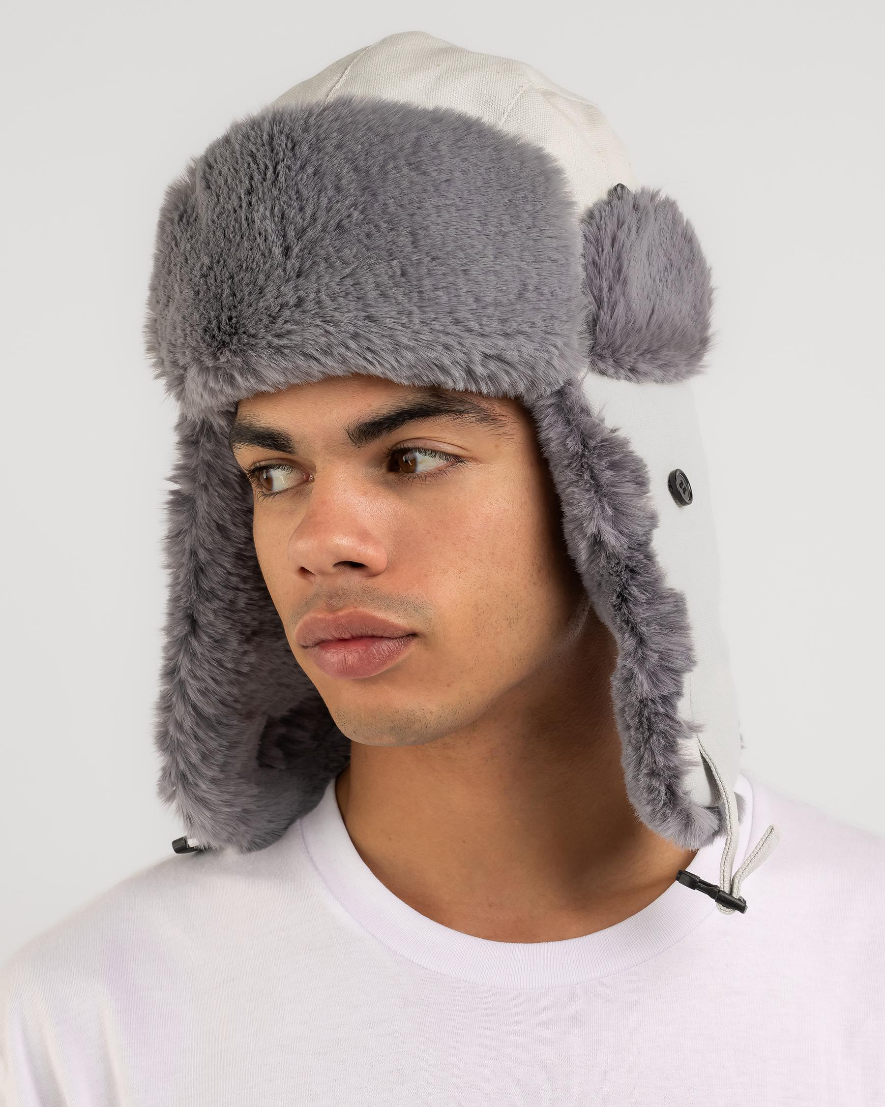 Shop Miscellaneous Wintertide Trapper Hat In Stone Fast Shipping