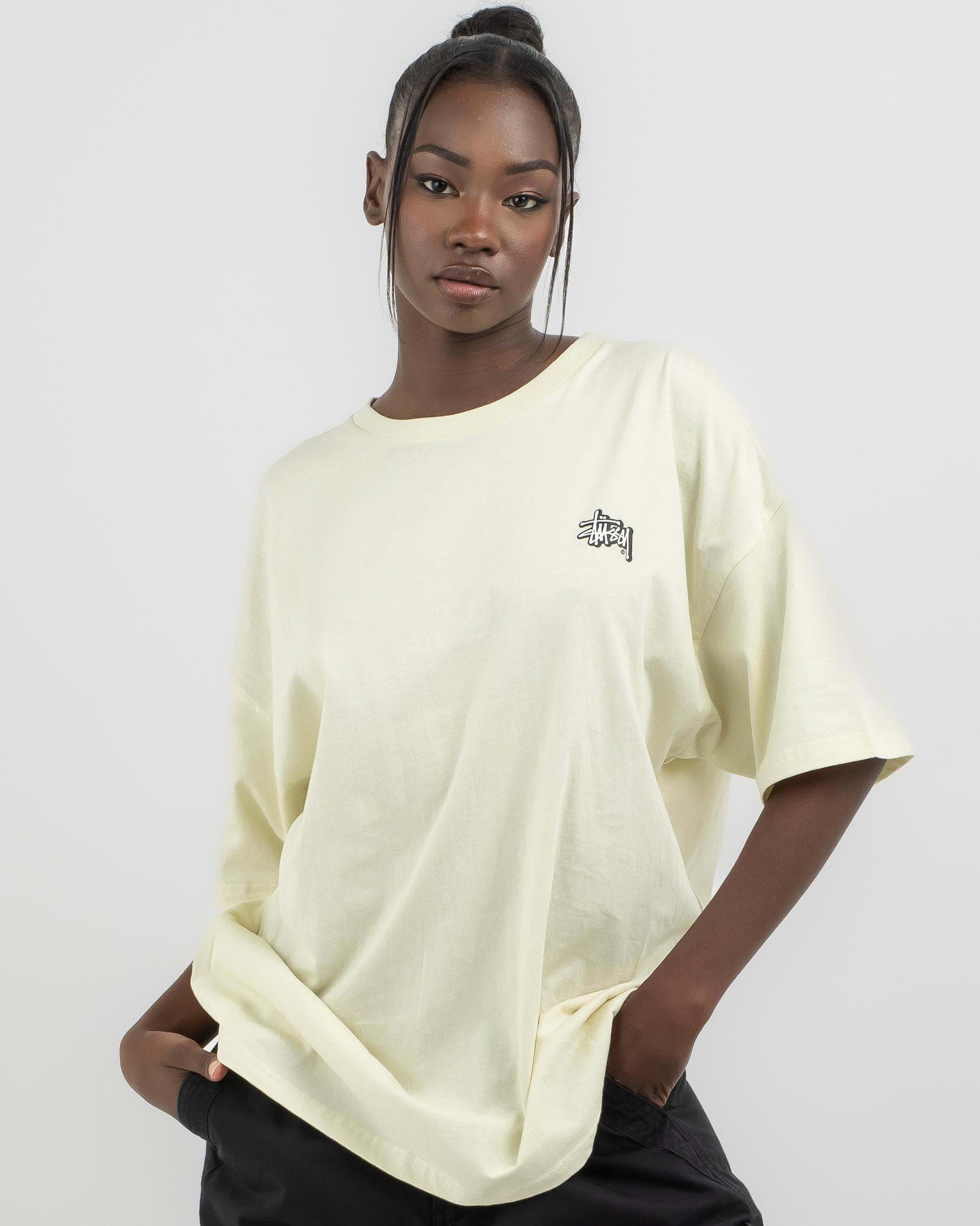 Shop Stussy Offset Graffiti Relaxed T-Shirt In Cream - Fast Shipping ...