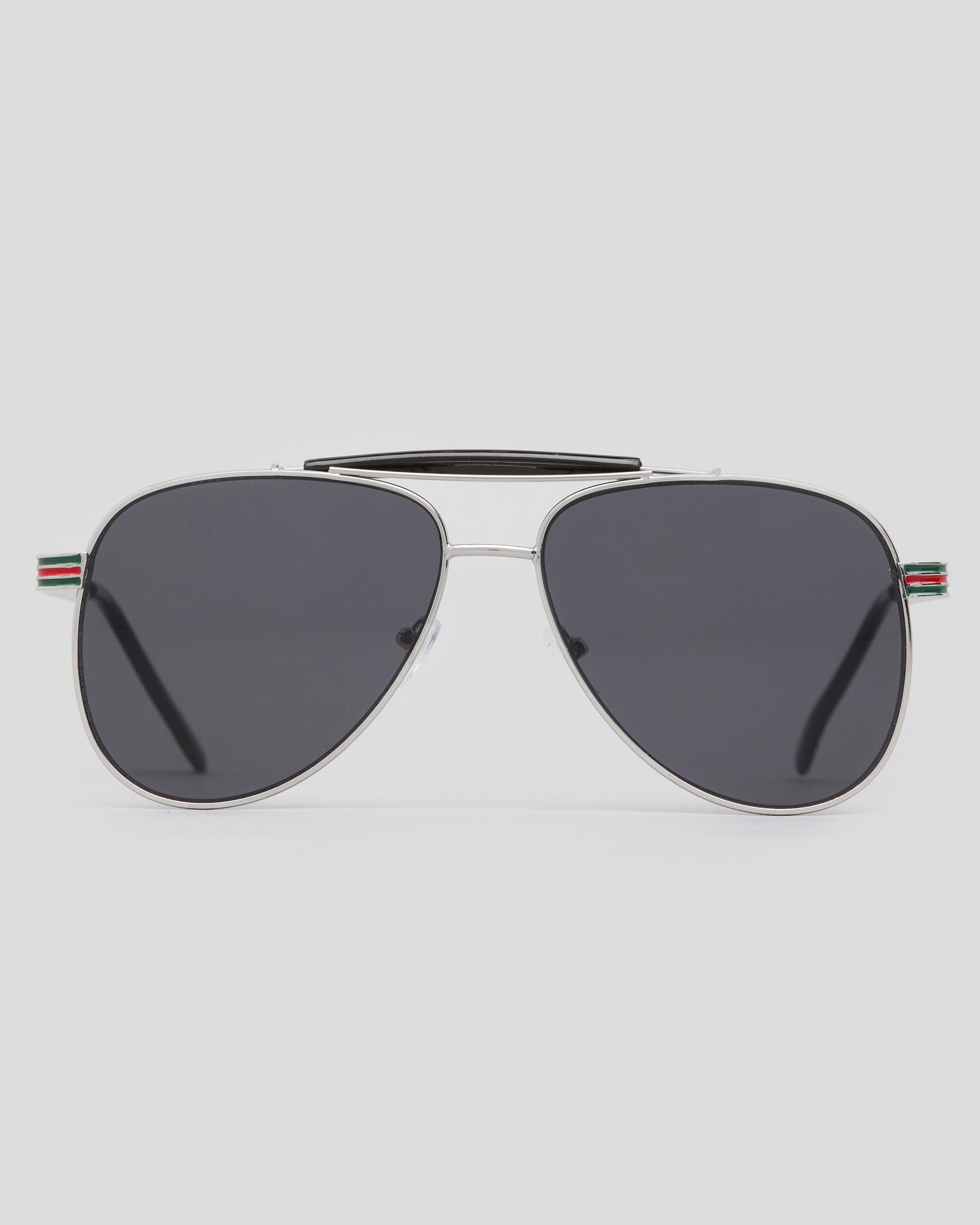 Shop Lucid Florence Sunglasses In Silver/green/red Fast Shipping