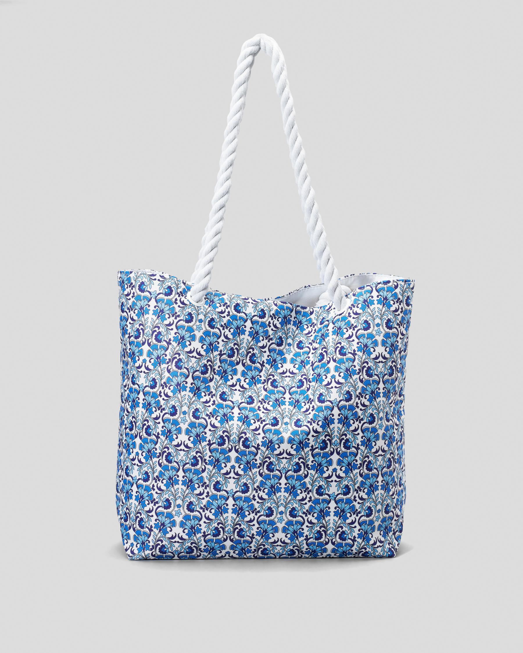 Mooloola Zahra Beach Bag In Blue/white - Fast Shipping & Easy Returns ...