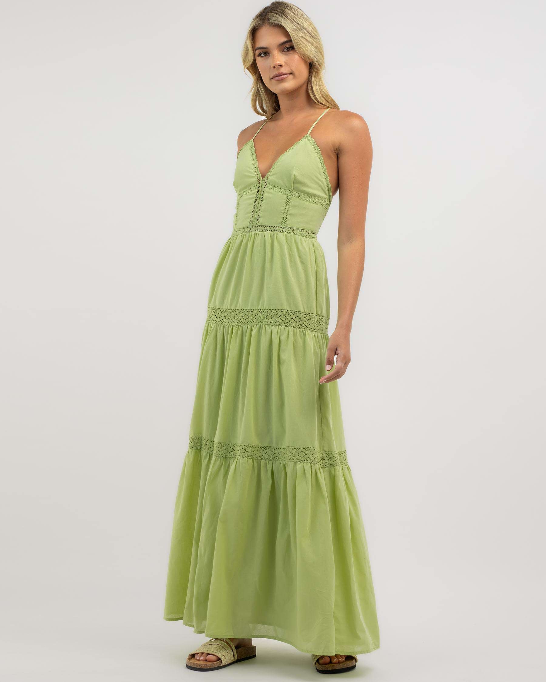 Mooloola Everly Maxi Dress In Sage - Fast Shipping & Easy Returns ...