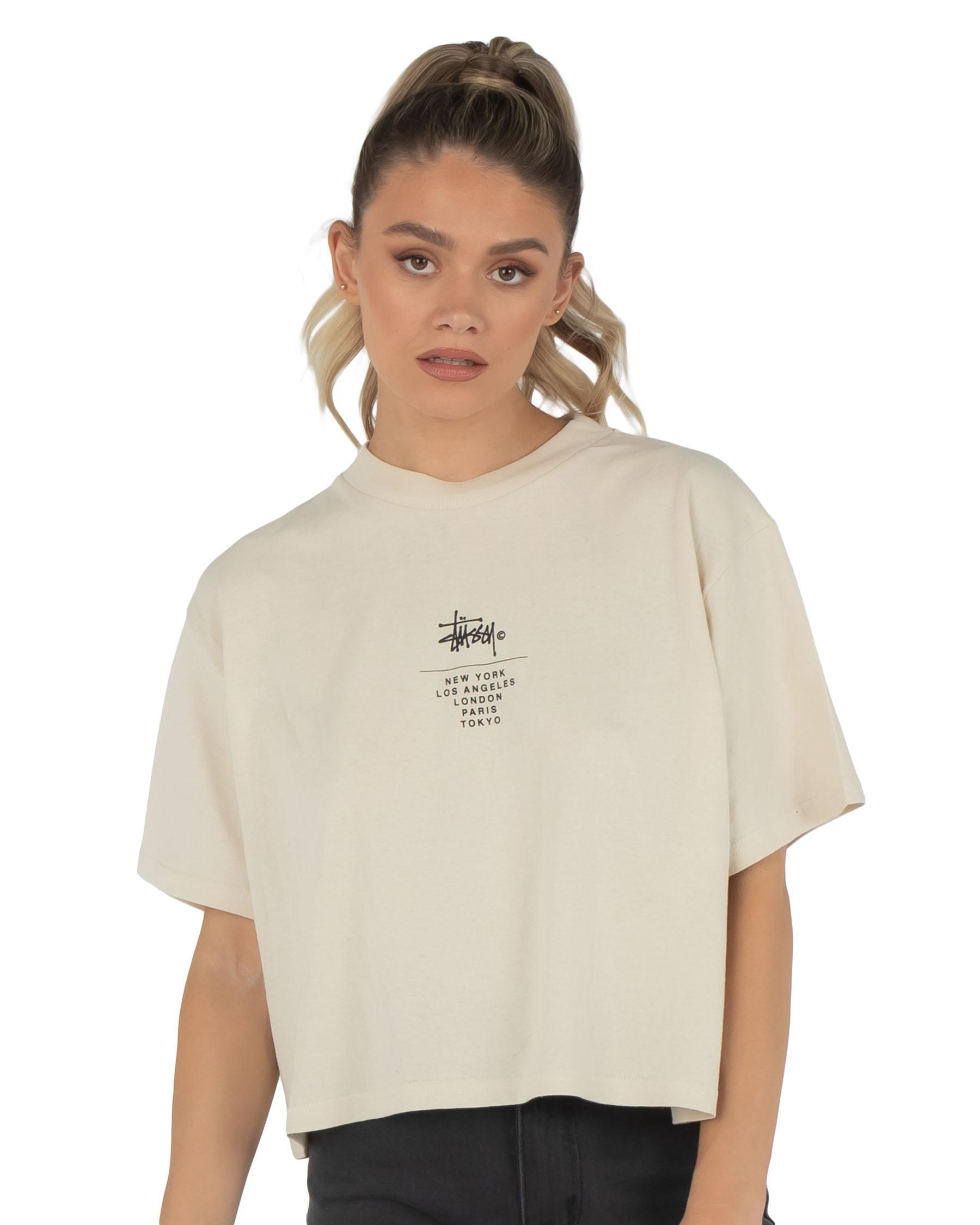 Shop Stussy Copyright Boxy T-Shirt In Warmed White - Fast Shipping ...