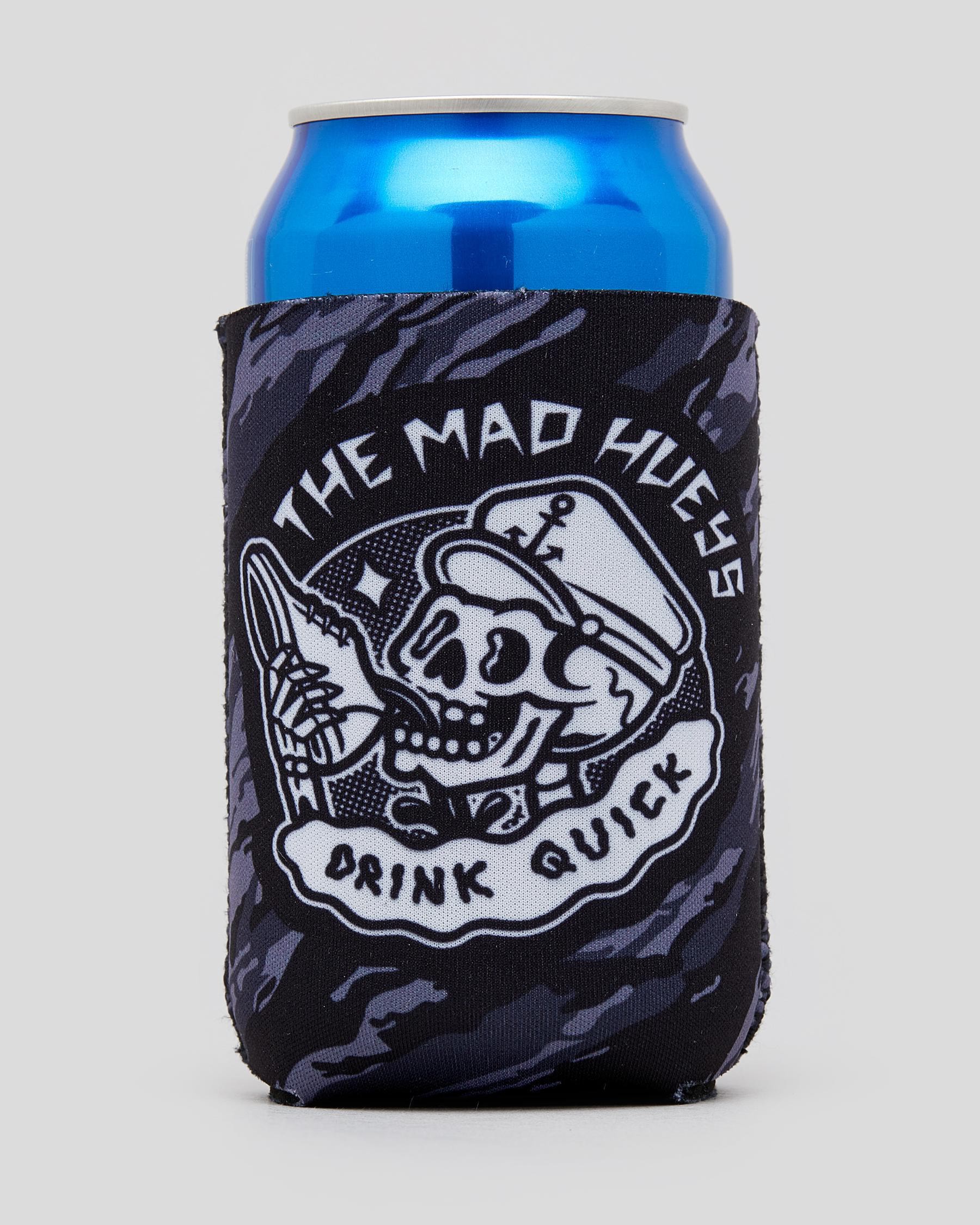 The Mad Hueys Drink Quick Stubby Cooler In Black Camo - Fast Shipping