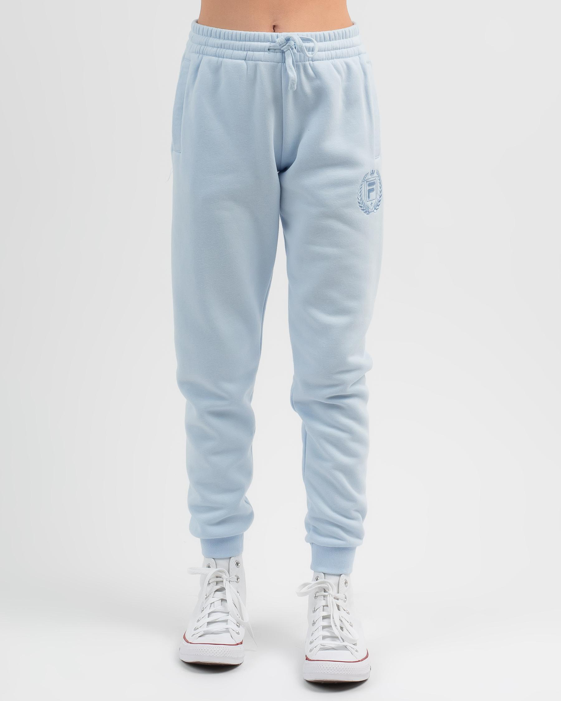 Shop Fila Girls' City Lori Track Pants In Powder Blue Fast Shipping & Easy Returns City