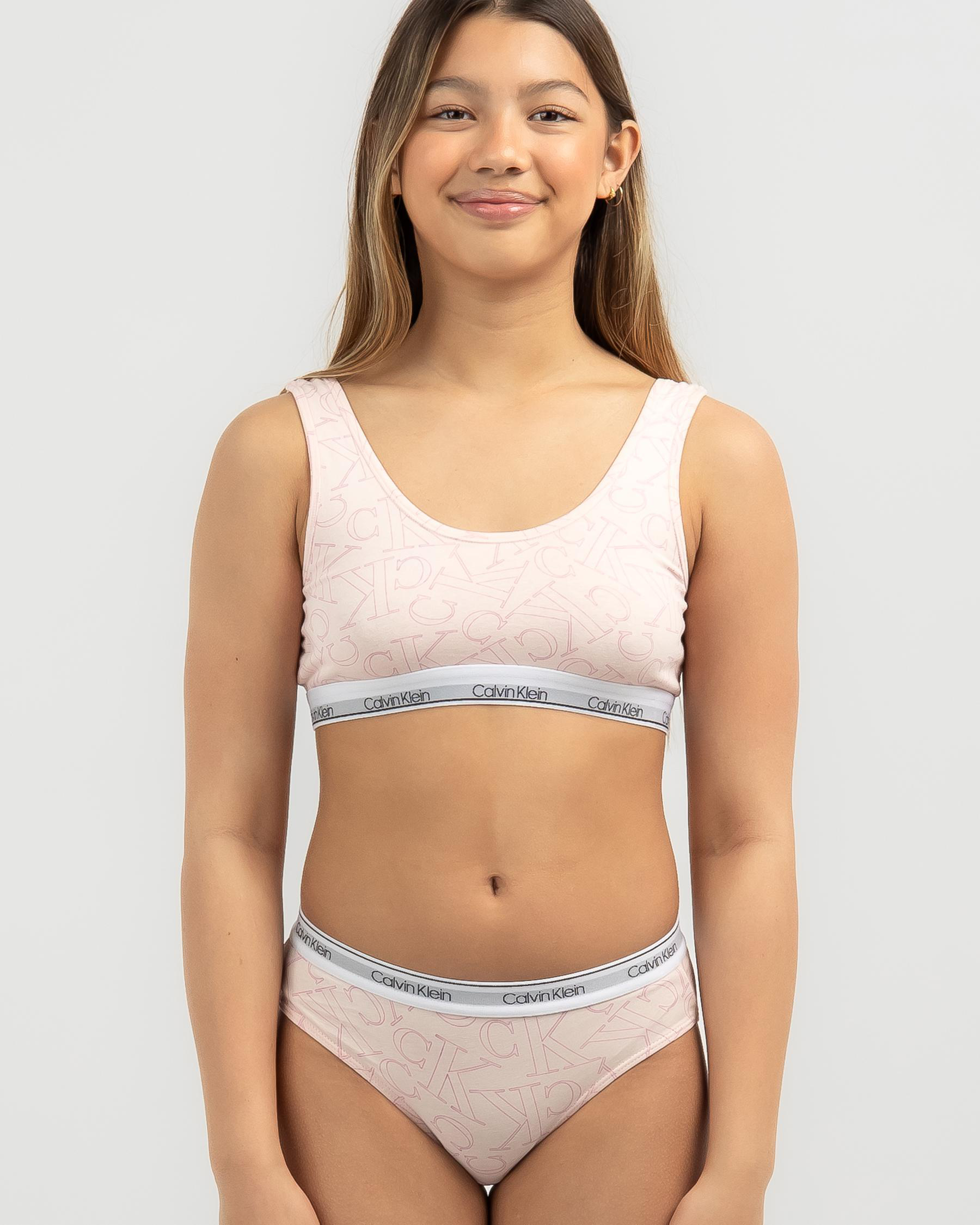 Calvin Klein Girls' Modern Cotton Bralette 2 Pack In Pink