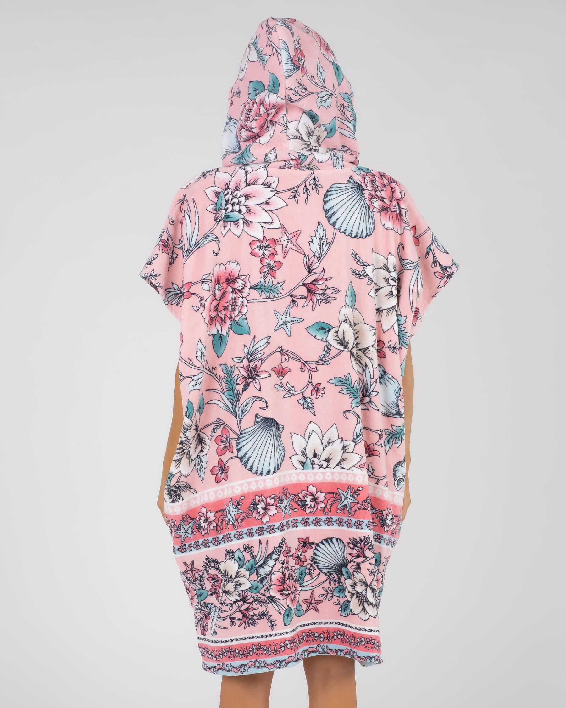 Topanga Seashells Hooded Towel In Pink - FREE* Shipping & Easy