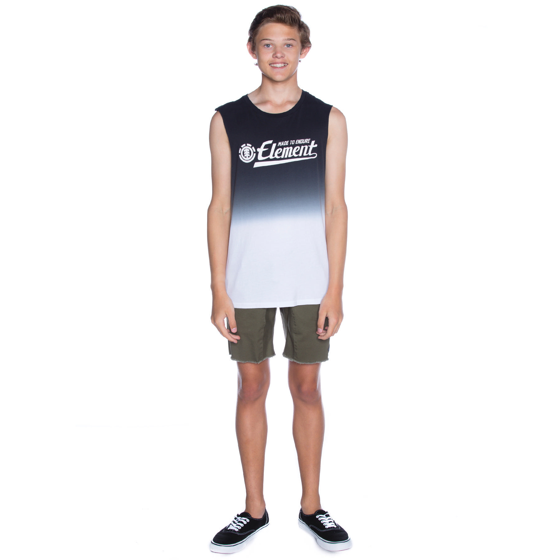 Shop Element Boys' Signature Muscle Tank In Black White - Fast Shipping ...