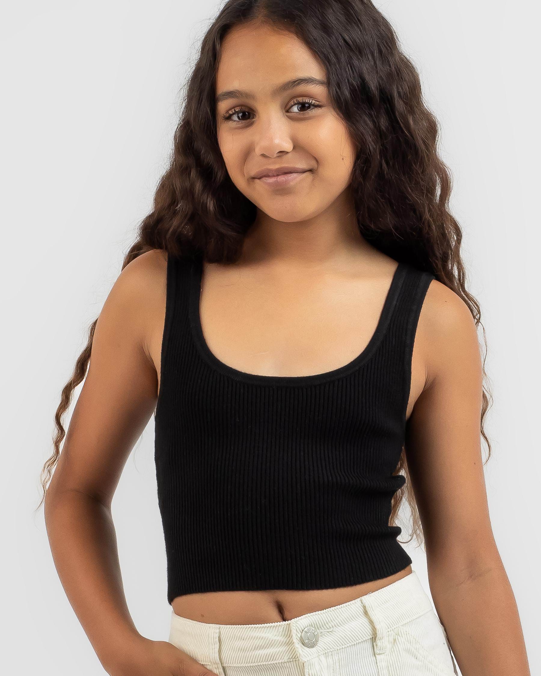Mooloola Girls' Basic Knit Top In Black - Fast Shipping & Easy Returns ...