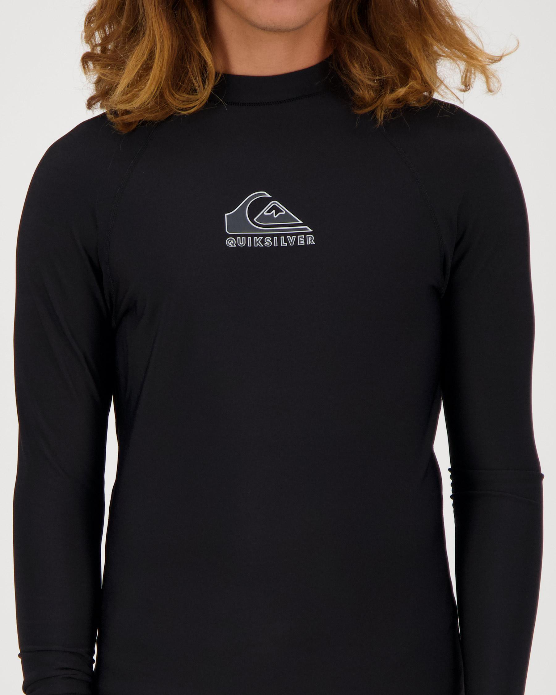 Shop Quiksilver Heater Rash Vest In Black Fast Shipping & Easy