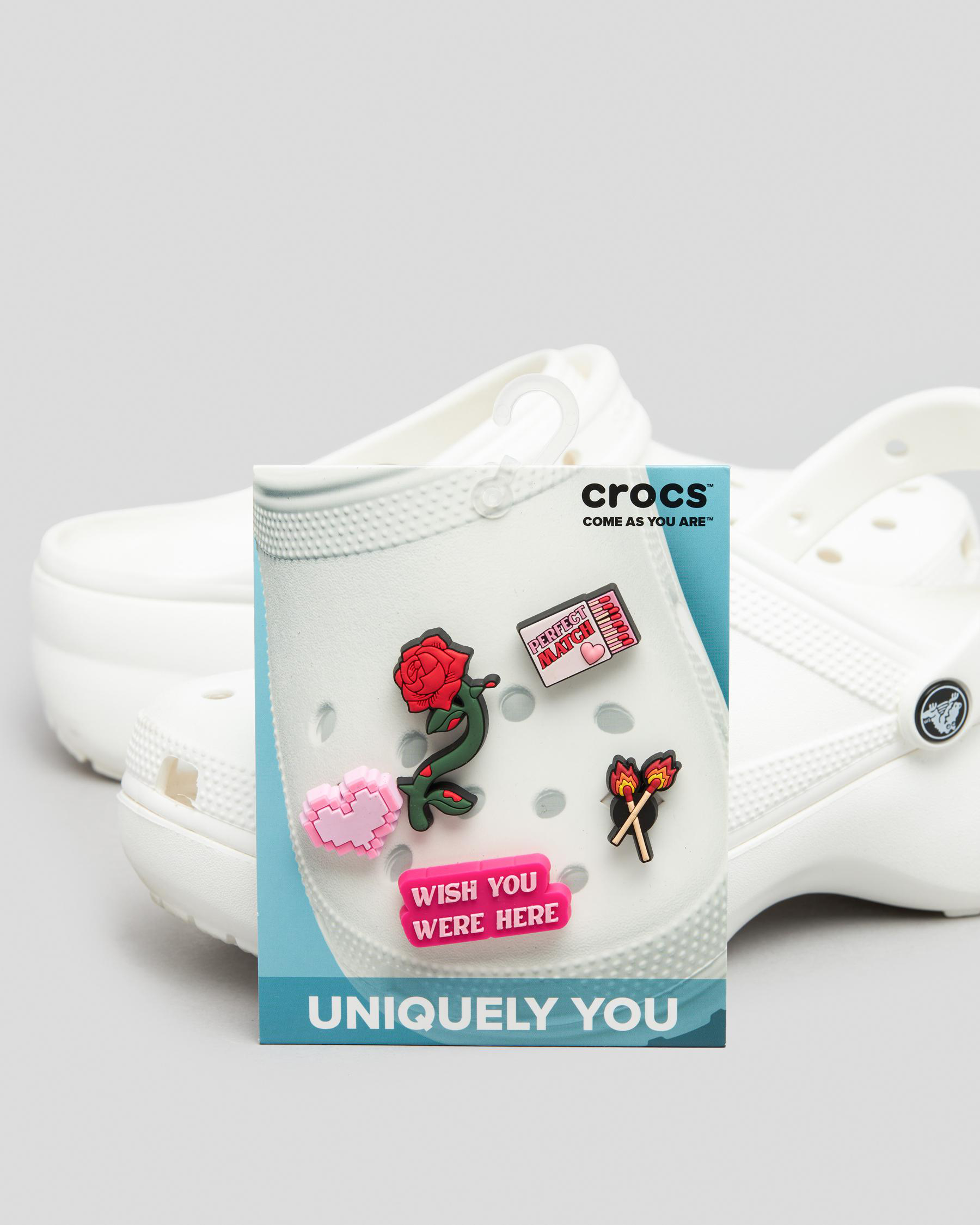 Crocs Valentines Girly Jibbitz 5 Pack In Multi FREE* Shipping & Easy