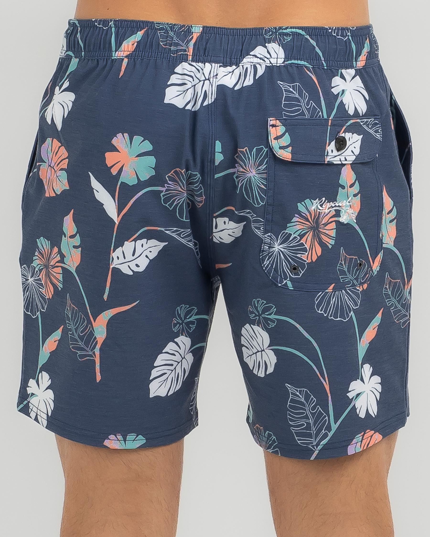 Shop Rip Curl Mod Tropics Board Shorts In Washed Navy - Fast Shipping ...