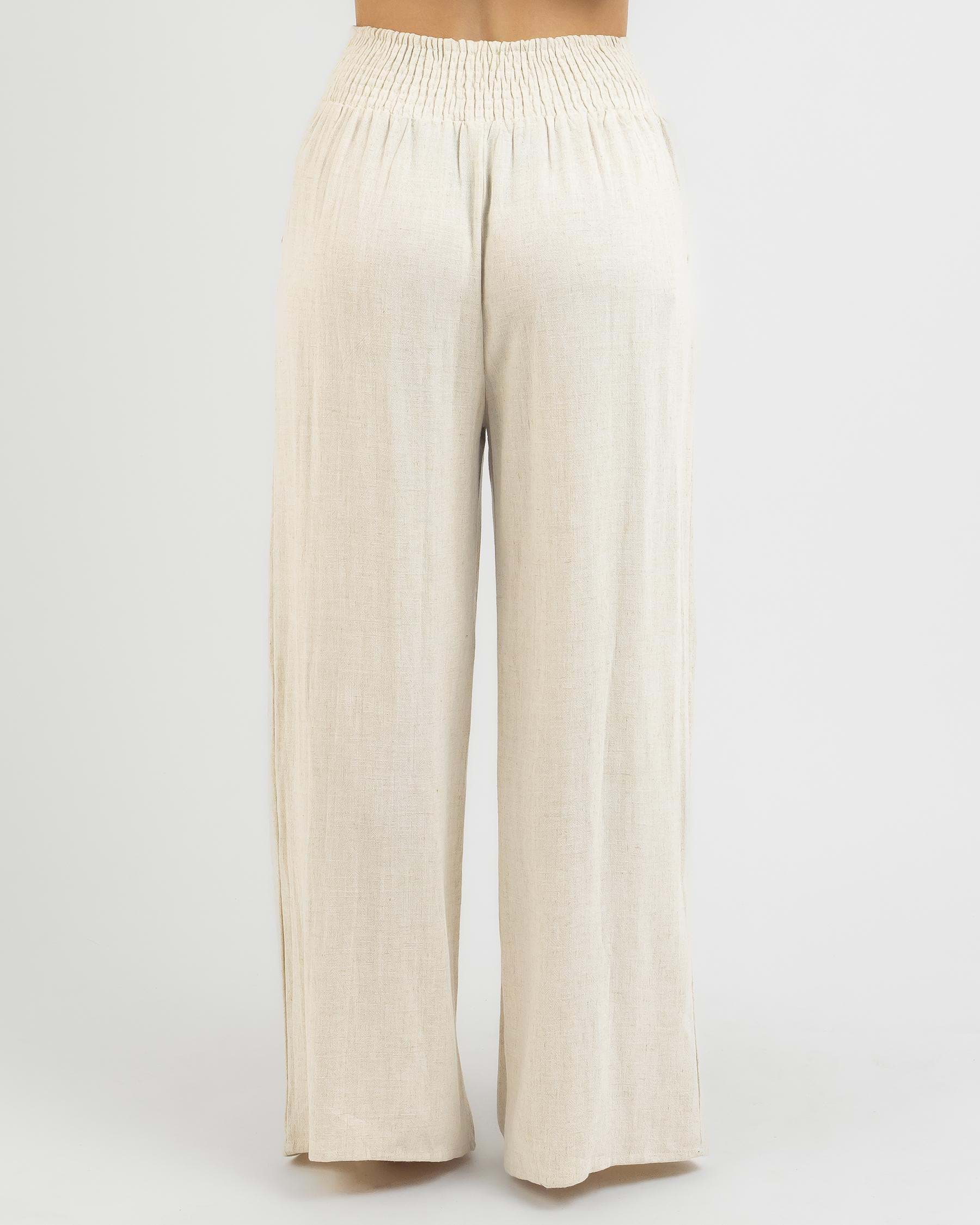 Shop Yours Truly Cali Beach Pants In Beige - Fast Shipping & Easy ...