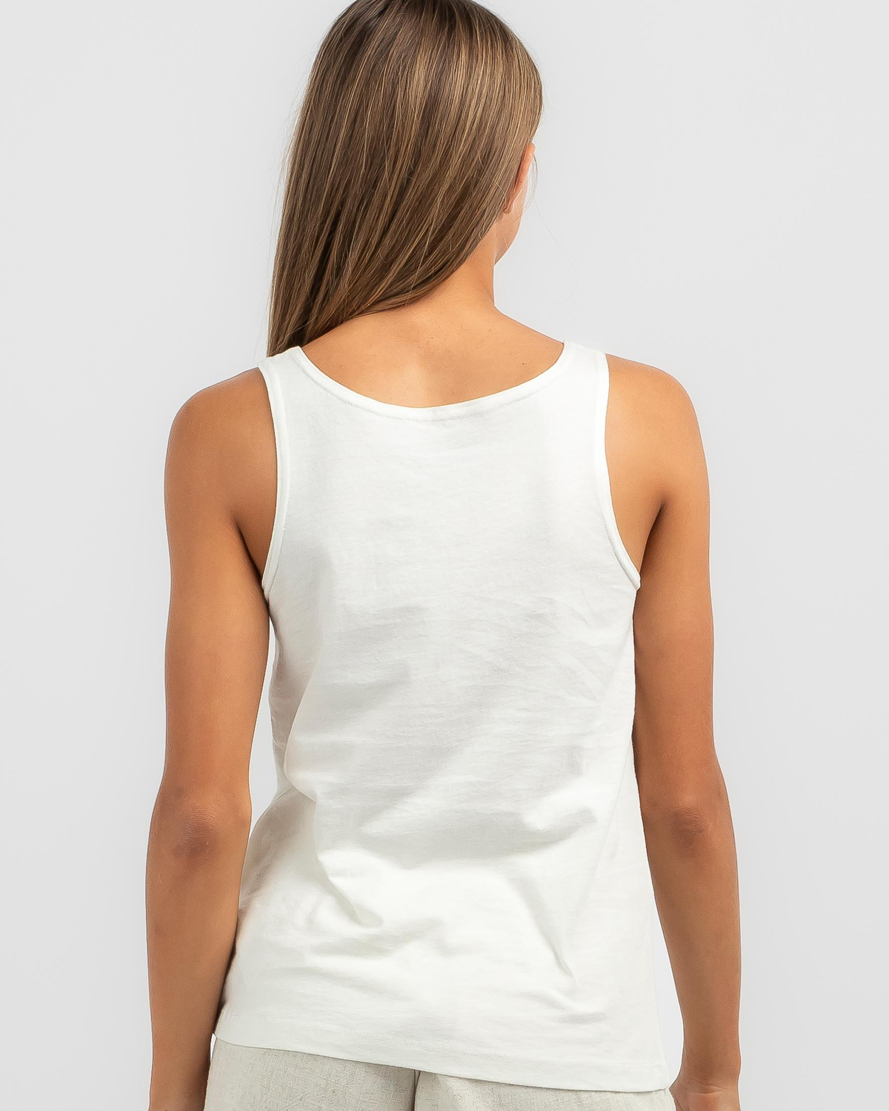 Shop Roxy Girls' Following The Sun Tank Top In Snow White - Fast ...